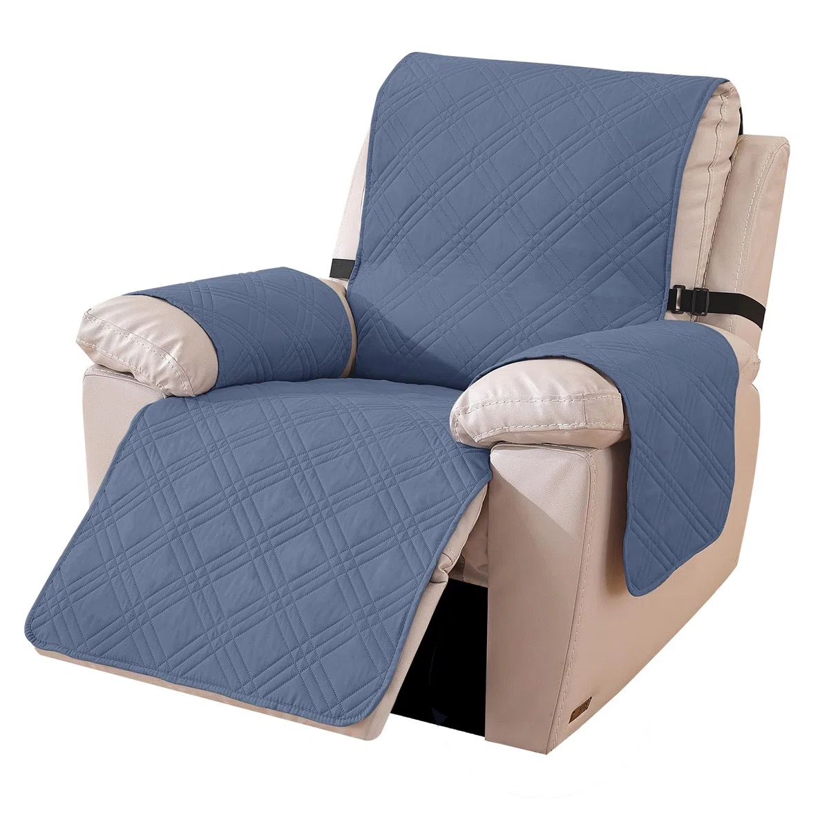 Ystyle Copripoltrona Relax Reclinabile, Reversibile Copri Poltrona Con Braccioli Universale, Copertura Poltrona Elettrica Antigraffio Antimacchia (1 Posto, Grigio Blu + Grigio Chiaro)