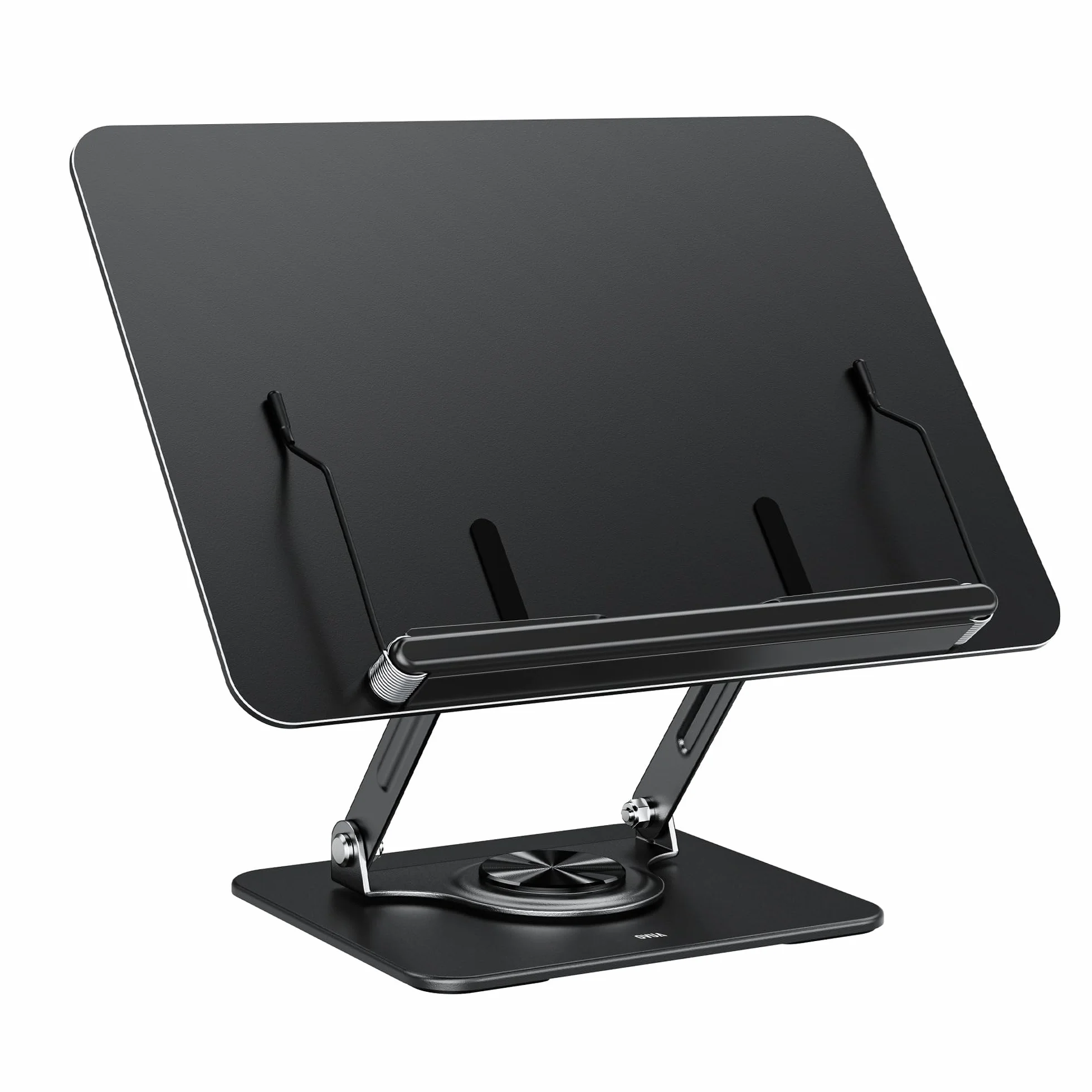 ABS01 - Supporto per libri da lettura, regolabile, con base girevole a 360°, espositore multifunzione per ricette, spartiti musicali, riviste, tablet