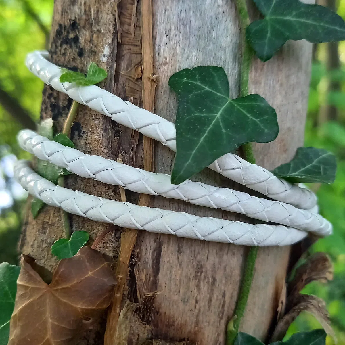 Corda in pelle intrecciata rotonda 3 mm, Marrone anticato – Lunghezza: a scelta, Nero , 5 metri