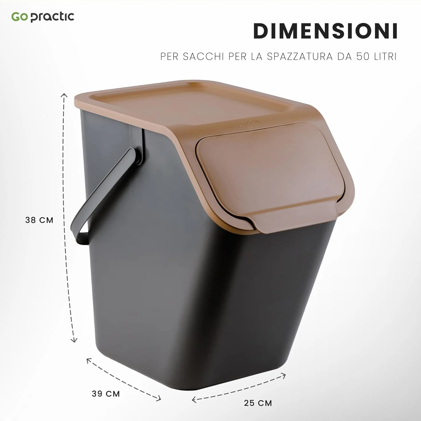 Pattumiera da Cucina, Raccolta Differenziata Cucina, Set da 4 pezzi: 2x 25L + 2x 35L, Secchiello Domestico,Cestino Per Rifiuti, Secchio per Immondizia, Casa Contenitori, + Filtri