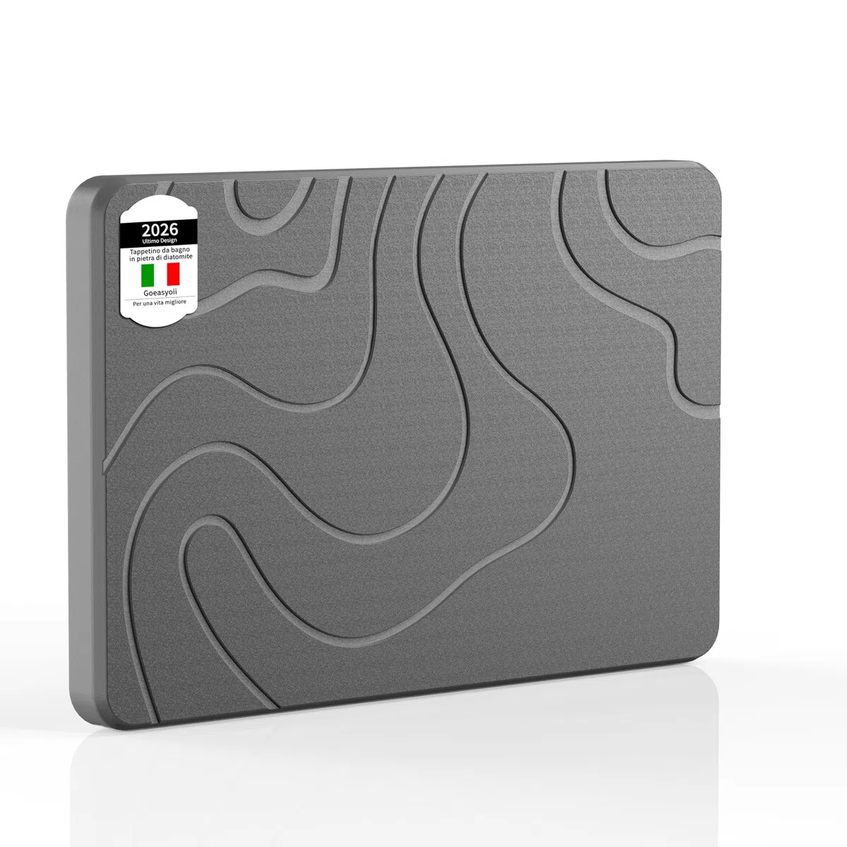 Tappetino da Bagno in Diatomite, Tappetino Assorbente in Pietra a Asciugatura Rapida, ad asciugatura rapida, grande, antiscivolo (Modello B, 39X60cm)