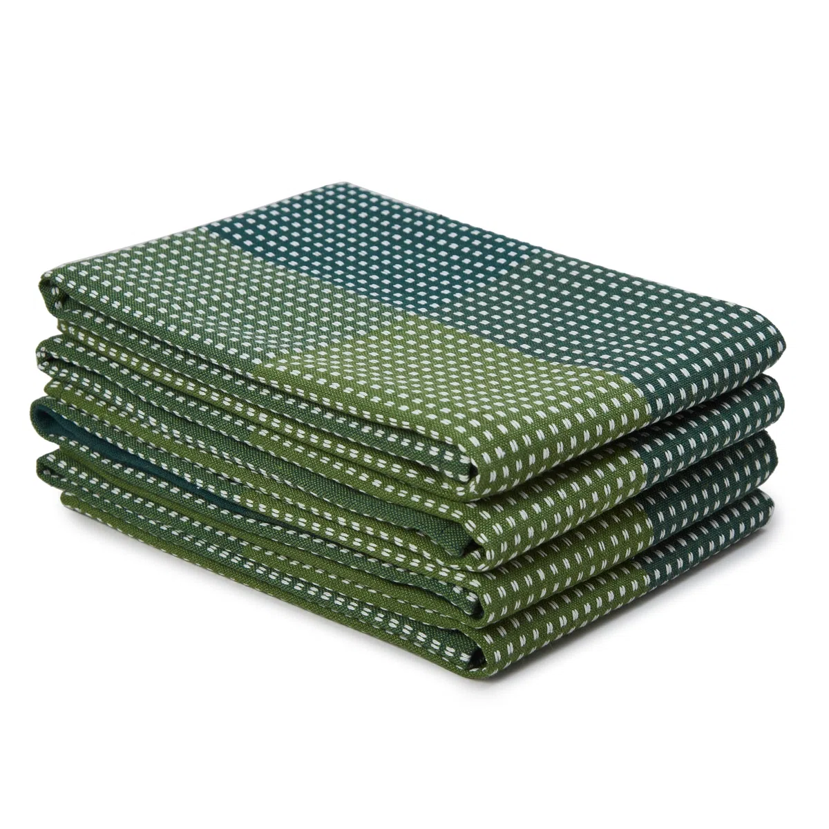 Encasa XO Set di Asciugamani da Cucina in Cotone - Tovaglioli da Tè e Panni da Cucina Super Assorbenti 70x45 cm per Lavare, Asciugare i Piatti e Pulire - Confezione da 4 - Verde
