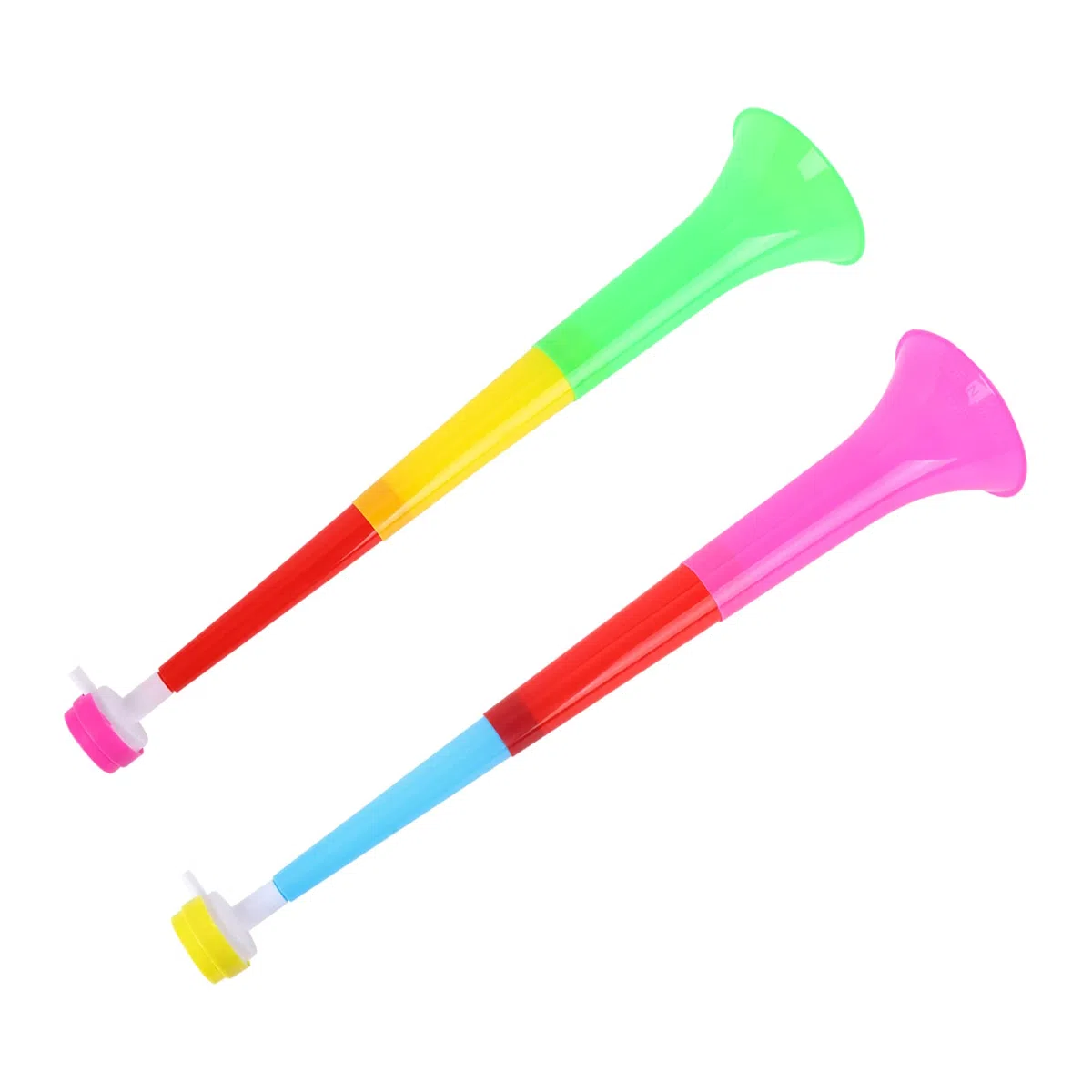 Hileyu Trombe in plastica Vuvuzela 2pcs Horn Noise Maker Trombe in plastica Regolabili Football Stadium Cheer Fan Horns Trumpet Accessories for Football And Sports Parties Colore Casuale