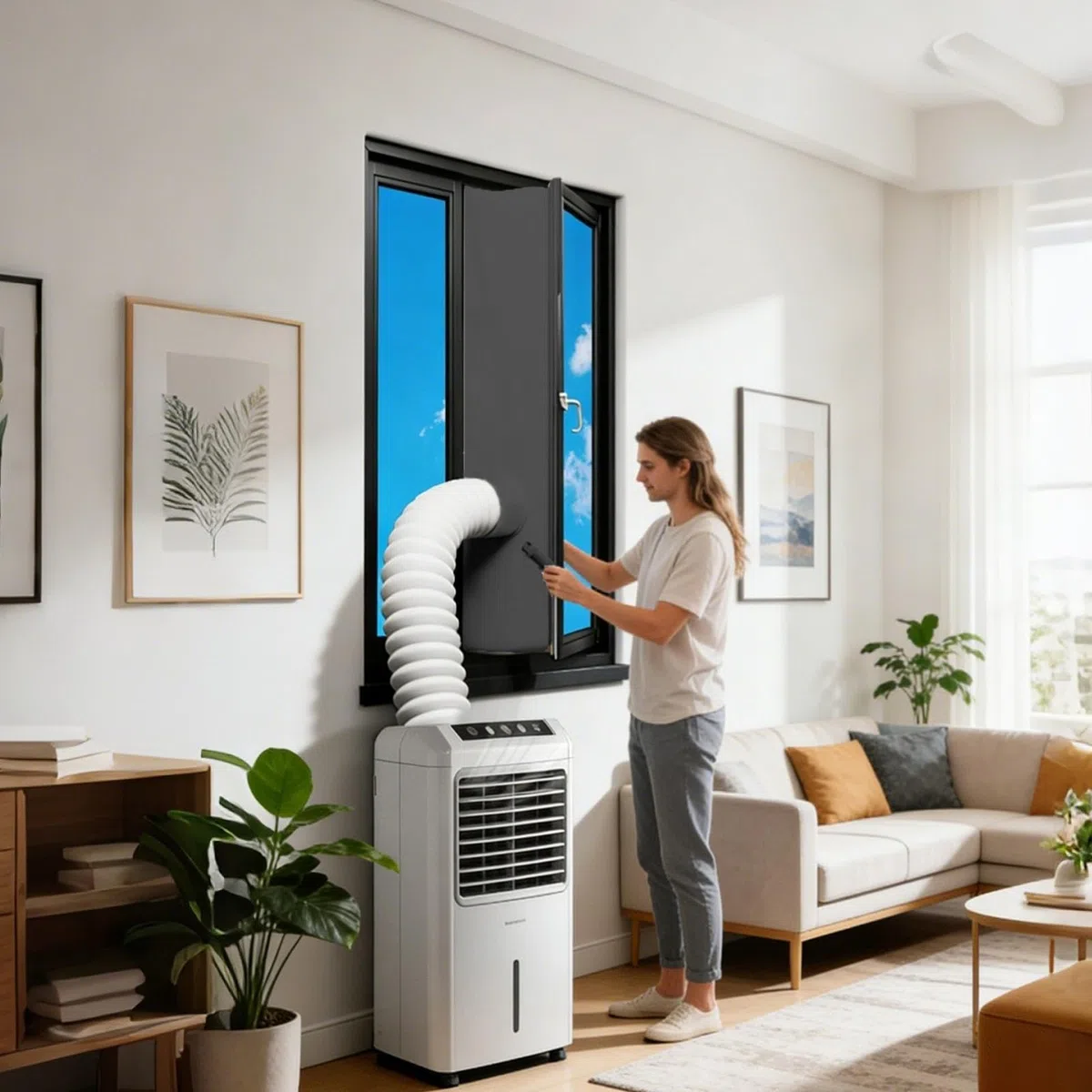 Kit Guarnizione Finestra per Condizionatore Portatile - 400CM Guarnizione Finestra AC Resistente al Calore per Climatizzatore Mobile e Asciugatrice | Guardìa Blocco Sfiato HVAC Universale