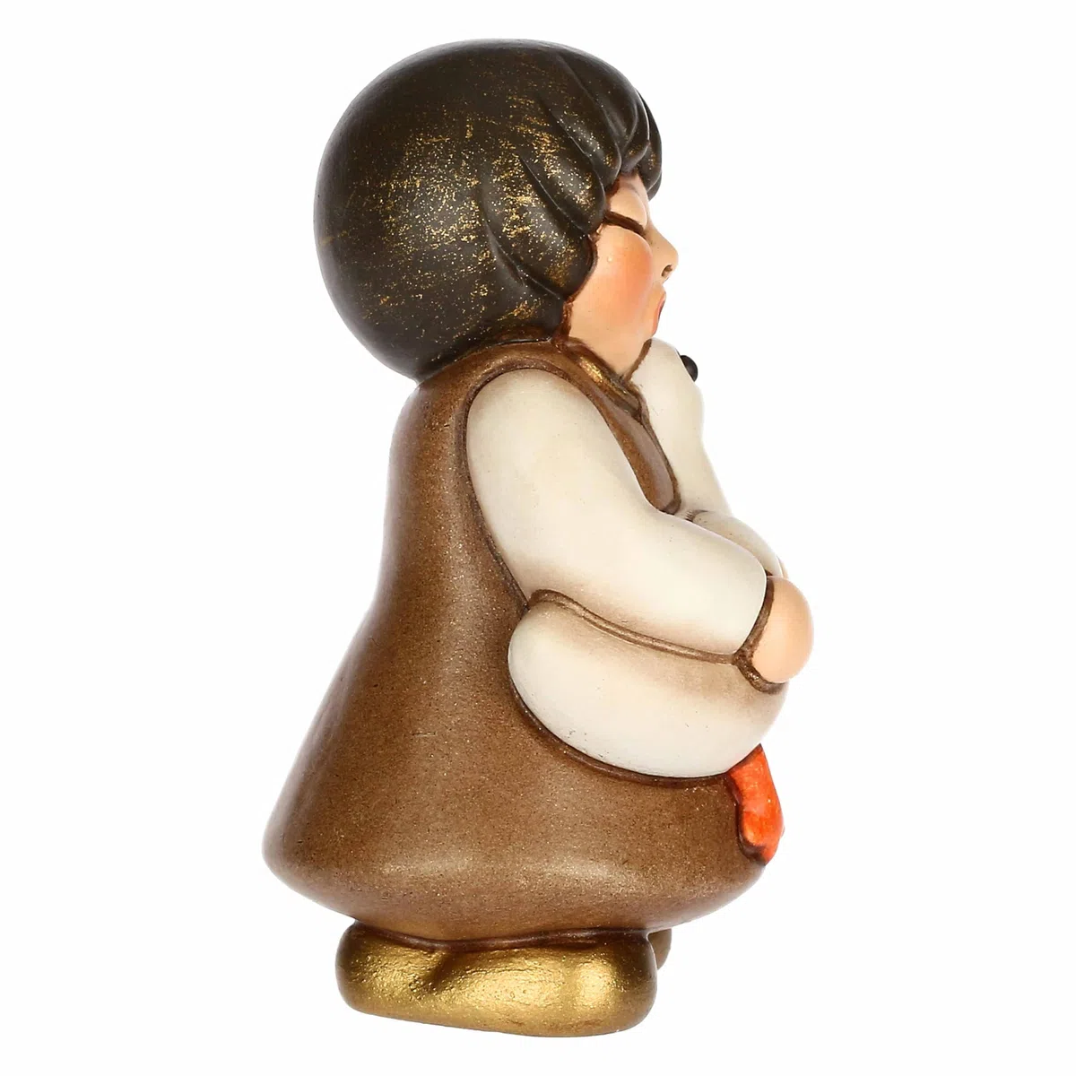 THUN, Bimba con Oca in Ceramica di Alta Qualità, Collezione Presepe Classico, Statuine per Presepe di Natale da Collezione, 3,6 x 3,6 x 6,2 cm