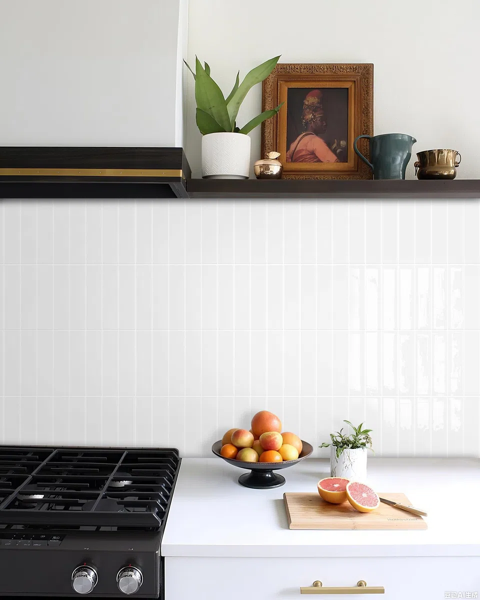 MORCART 3D Adesivi per Piastrelle Adesivi Autoadesivi per Cucina Mattonelle per Bagno Camino Rimovibili Impermeabili Bianco Puro 10 Pezzi - MT1988