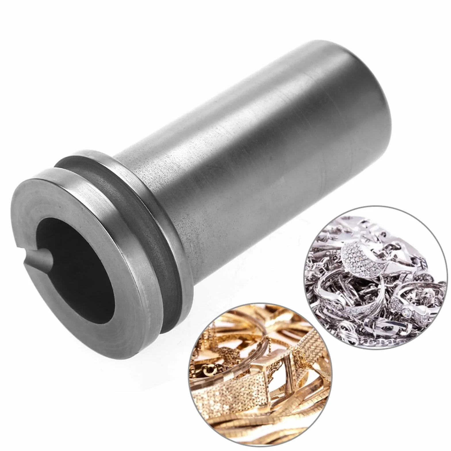 Crogiolo di Grafite per la Fusione dei Metalli-1kg/2kg/3kg Strumenti per Forni di Fusione per Oro, Argento, Platino e Lega (1kg)
