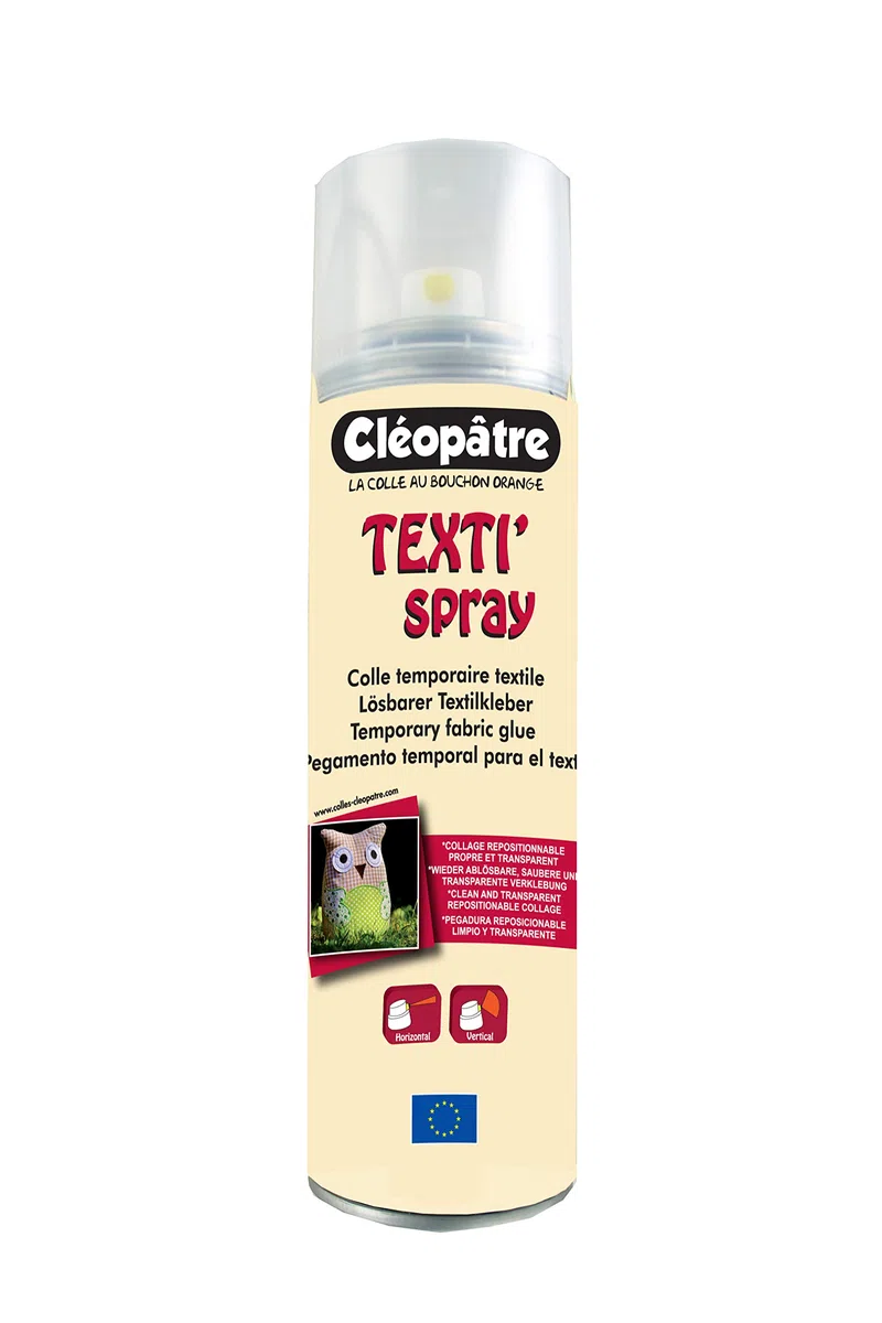 Cléopâtre - Colla temporanea in spray per tessuti, trasparente, 250 ml