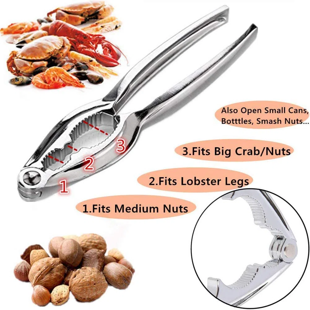 Wakects 9 Utensili per Frutti di Mare, Set di Forchette per Sgusciare Granchio con Manico Ergonomico per Feste in, Ristorante, Apri Gambe per Crostacei in Acciaio Inossidabile (Argento m)