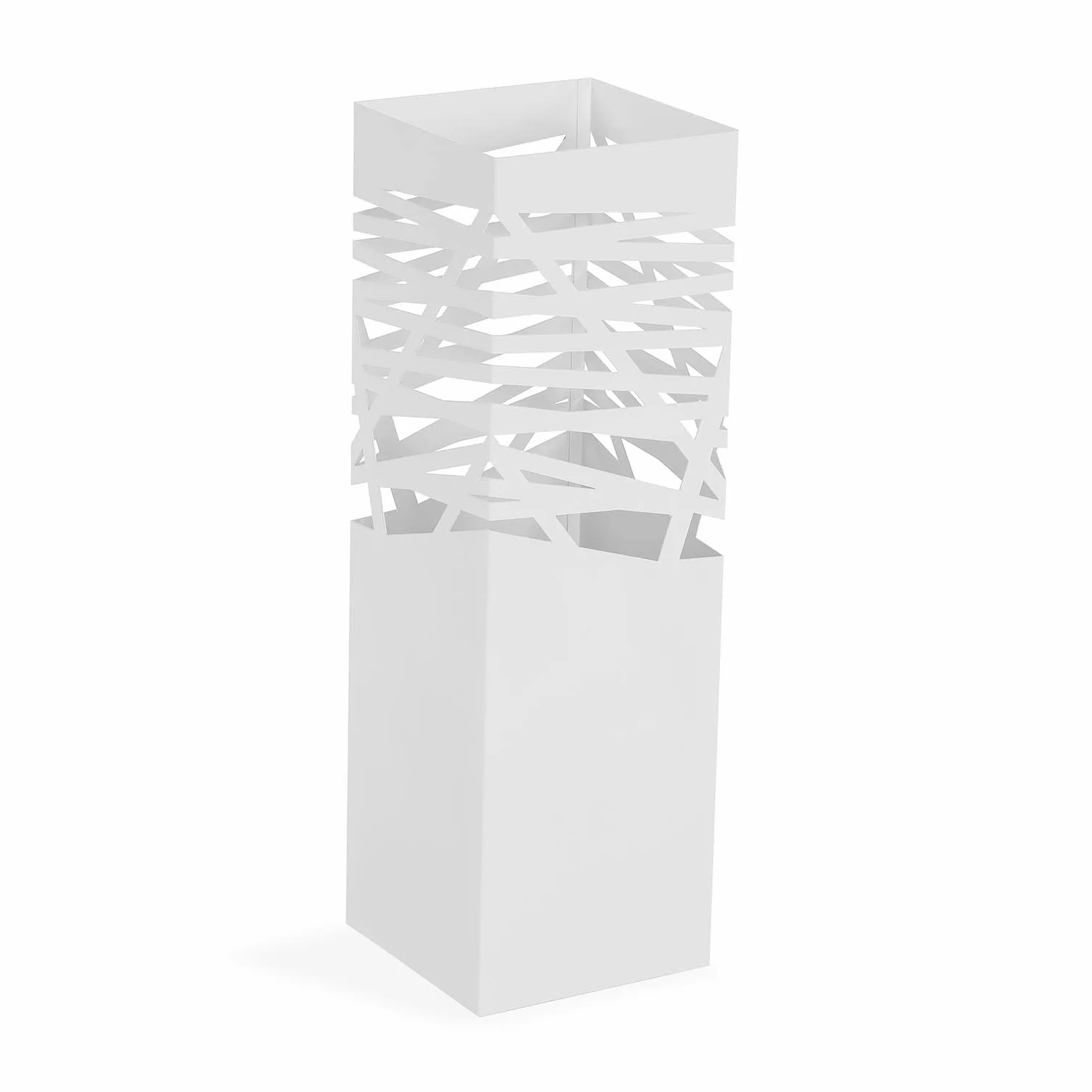 Versa Rulo Portaombrelli per Ingresso, Corridoio, Camera, Giardino. Portaombrelli Piccolo e Moderno, Misure (A x L x l) 49 x 15,5 x 15,5 cm, Metallo, Colore Bianco