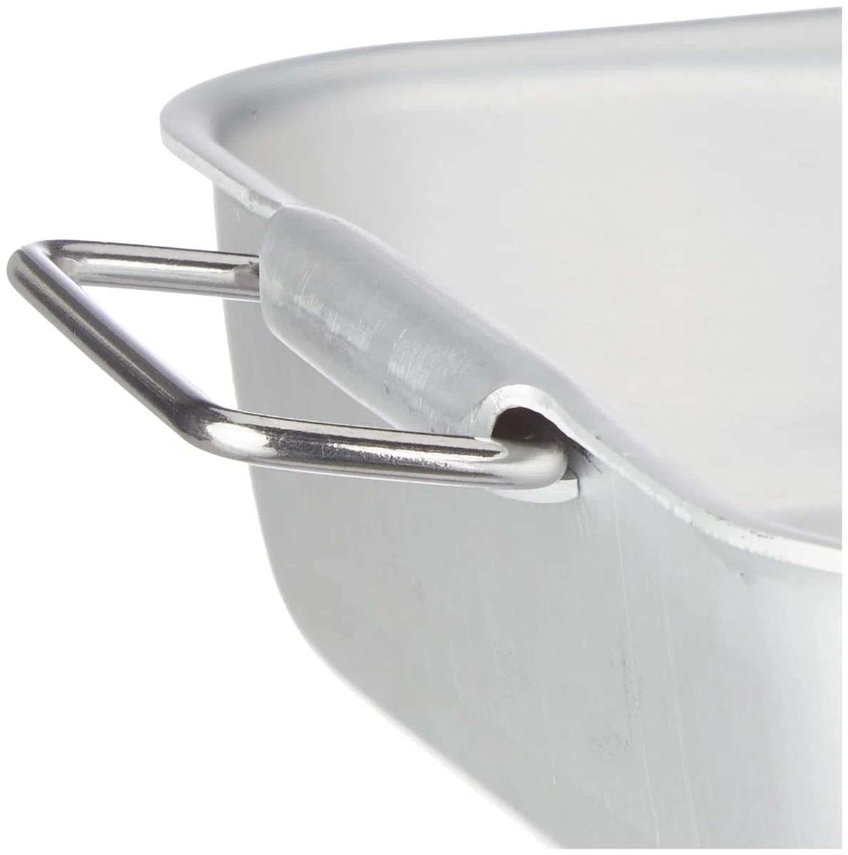 Pentole Agnelli ALMA15045 Rostiera Rettangolare con Maniglie, Alluminio, Argento, 48.5 x 30 x 8.5 cm