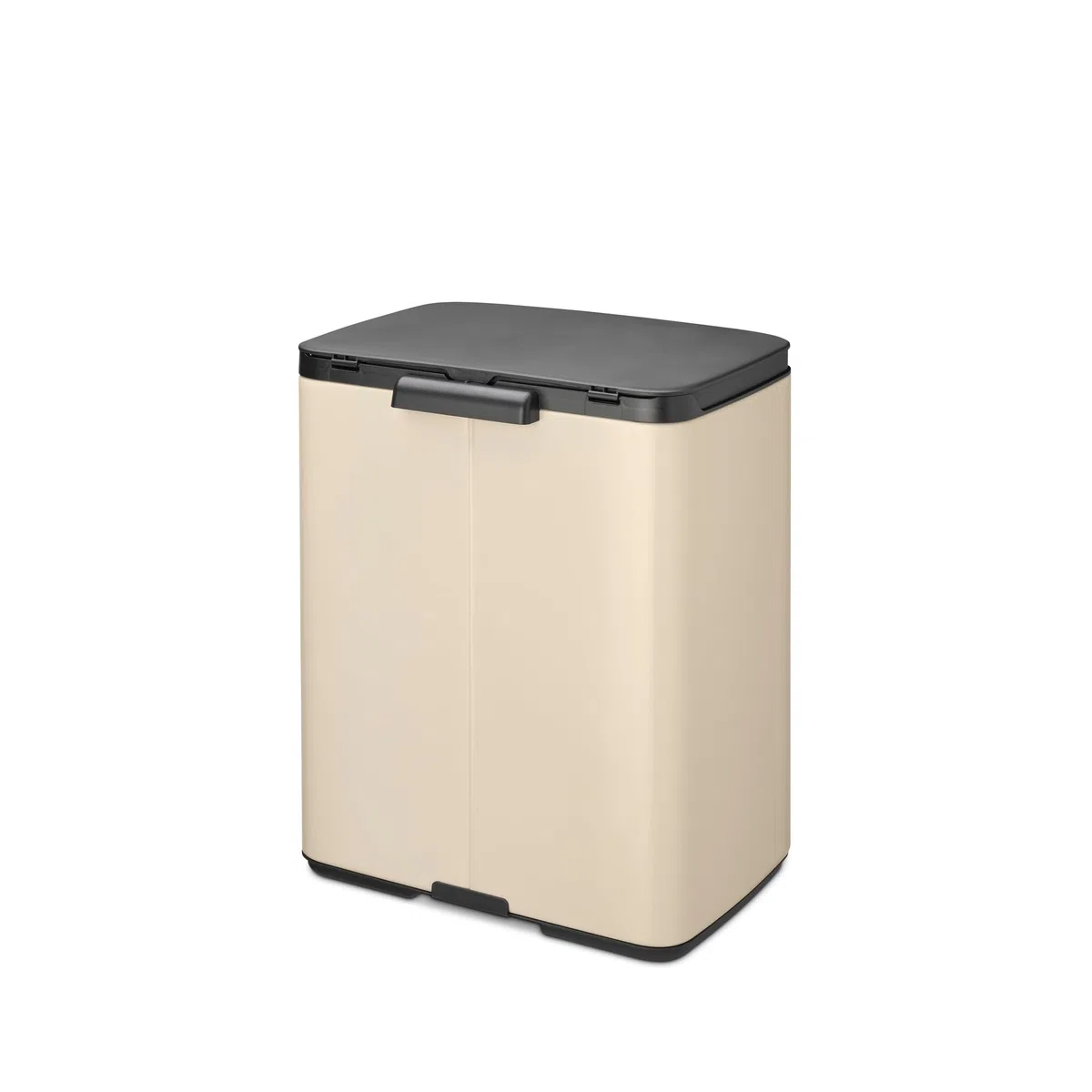 Brabantia Bo Pattumiera 12L | Cestino rettangolare compatto con coperchio Soft-Close e secchio interno rimovibile | Design montabile a parete o indipendente per bagno, cucina o ufficio | Soft Beige