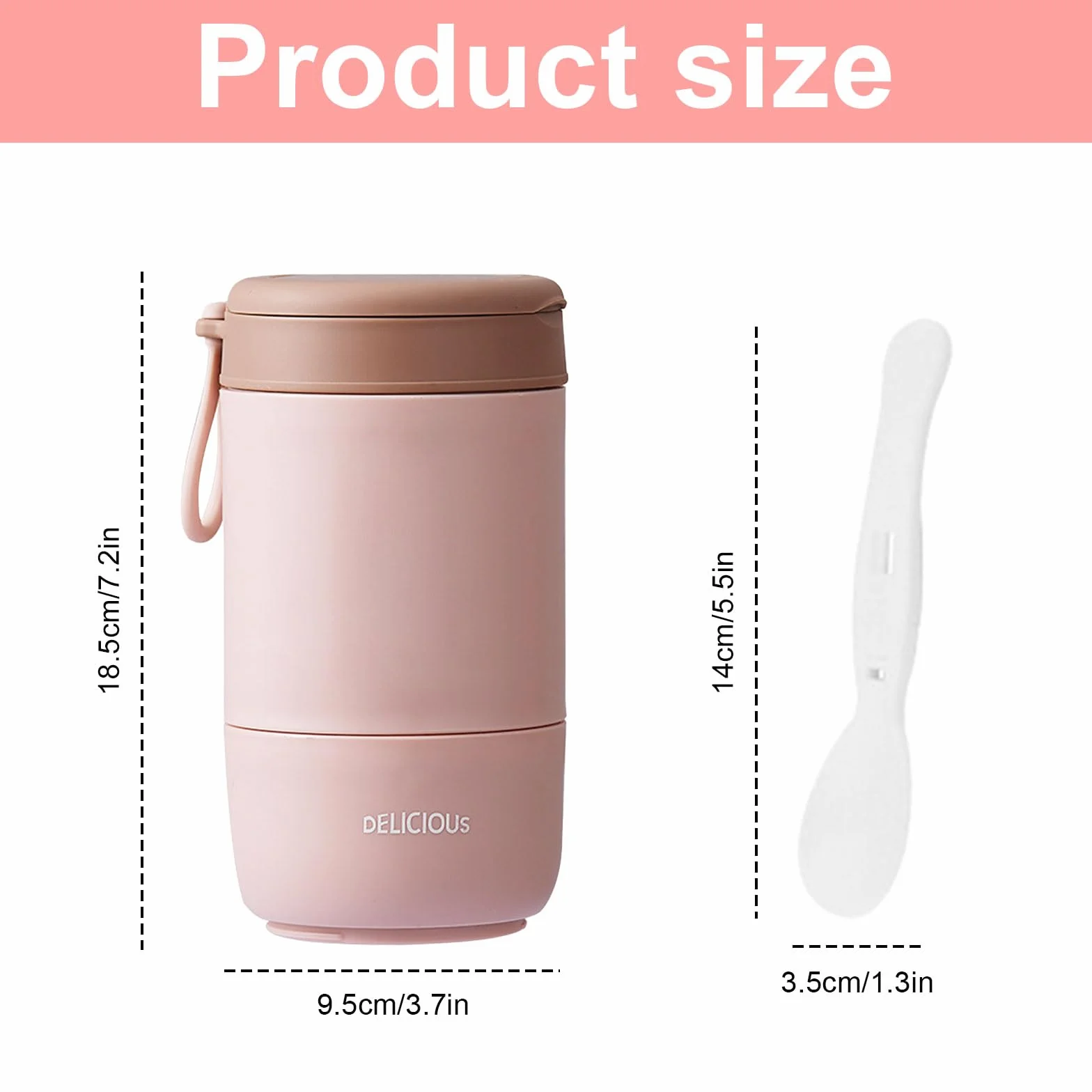 2 bicchieri per cereali To Go con coperchio, in materiale PP, per yogurt, con cucchiaio, 780 ml, tazza per cereali, doppio strato, a prova di perdite, perfetto per lavoro, scuola