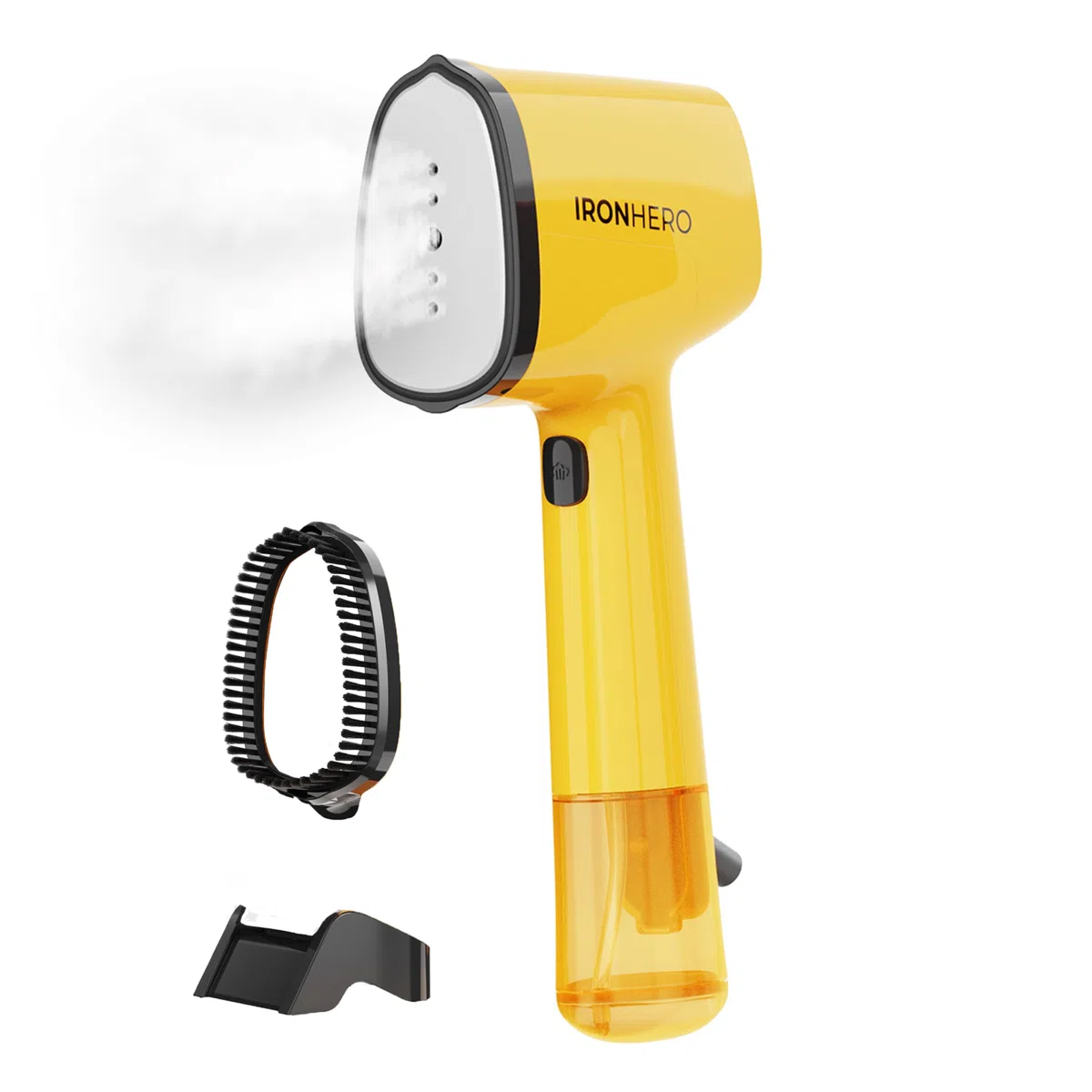 Cecotec Ferro da Stiro Verticale IronHero V-1500 Essential Yellow. Potenza 1500 W. Vapore Continuo 25g/min. Riscaldamento Rapido. Disinfetta. Pulisce e Cura i Tuoi Capi. Suola Rivestita in Ceramica