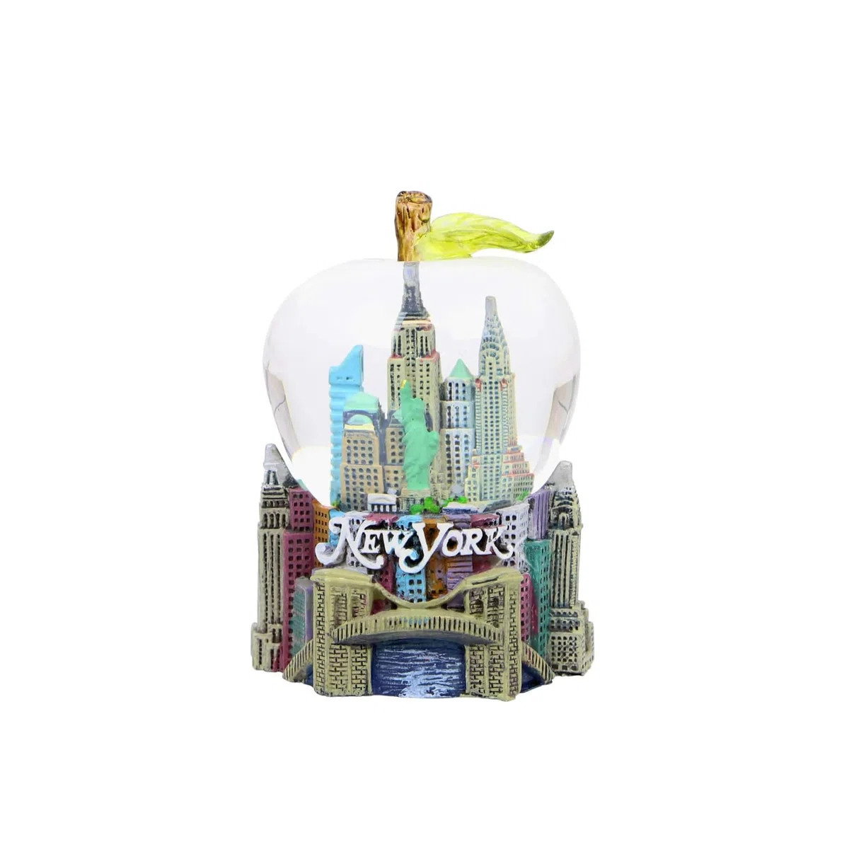 Mini palla di neve New York City con foglia di mela 6,3 cm NYC Snow Globe