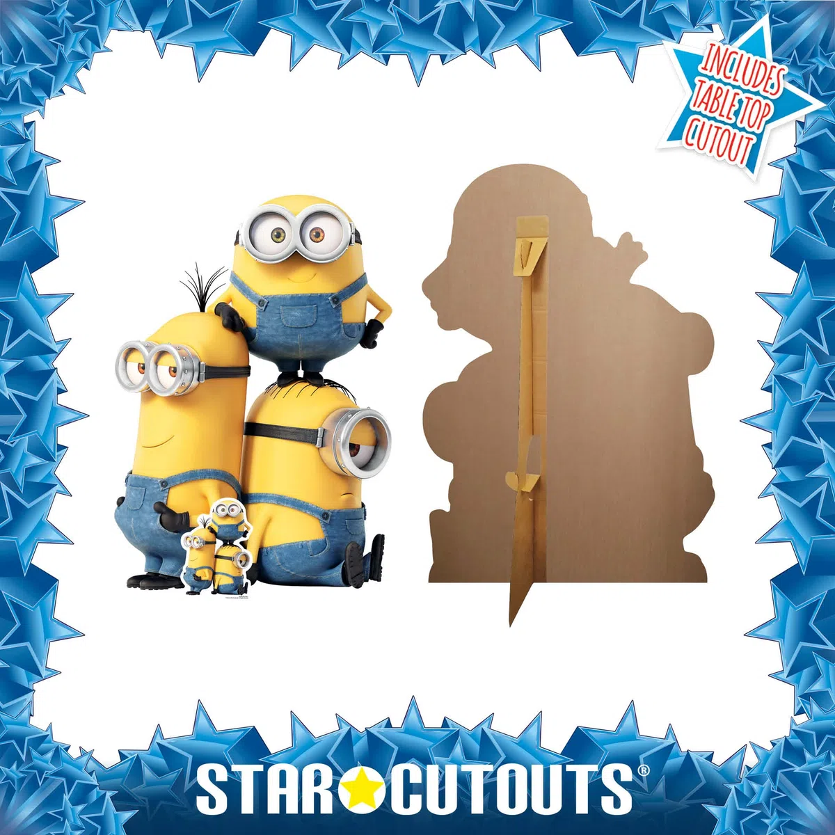 Star Cutouts SC4123 Kevin Bob e Stuart Minions Cartone Cutout Toys, Minion Party, Decorazioni per la stanza e il compleanno