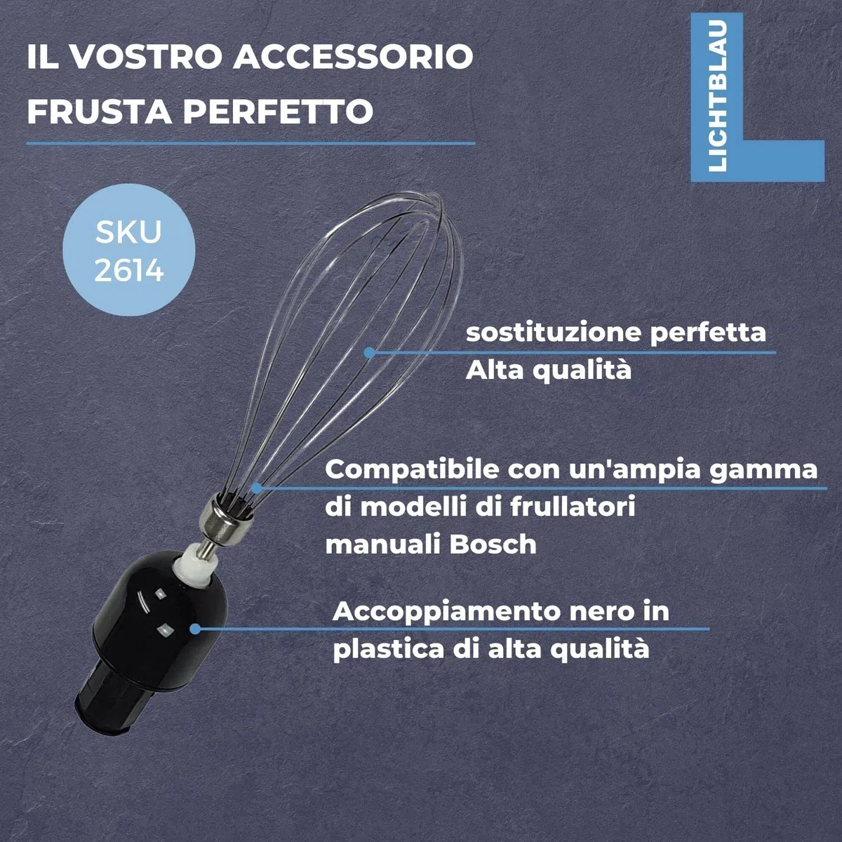 Frusta con innesto per frullatore a immersione Bosch, ad esempio: MSM6, MSM7, MQ6