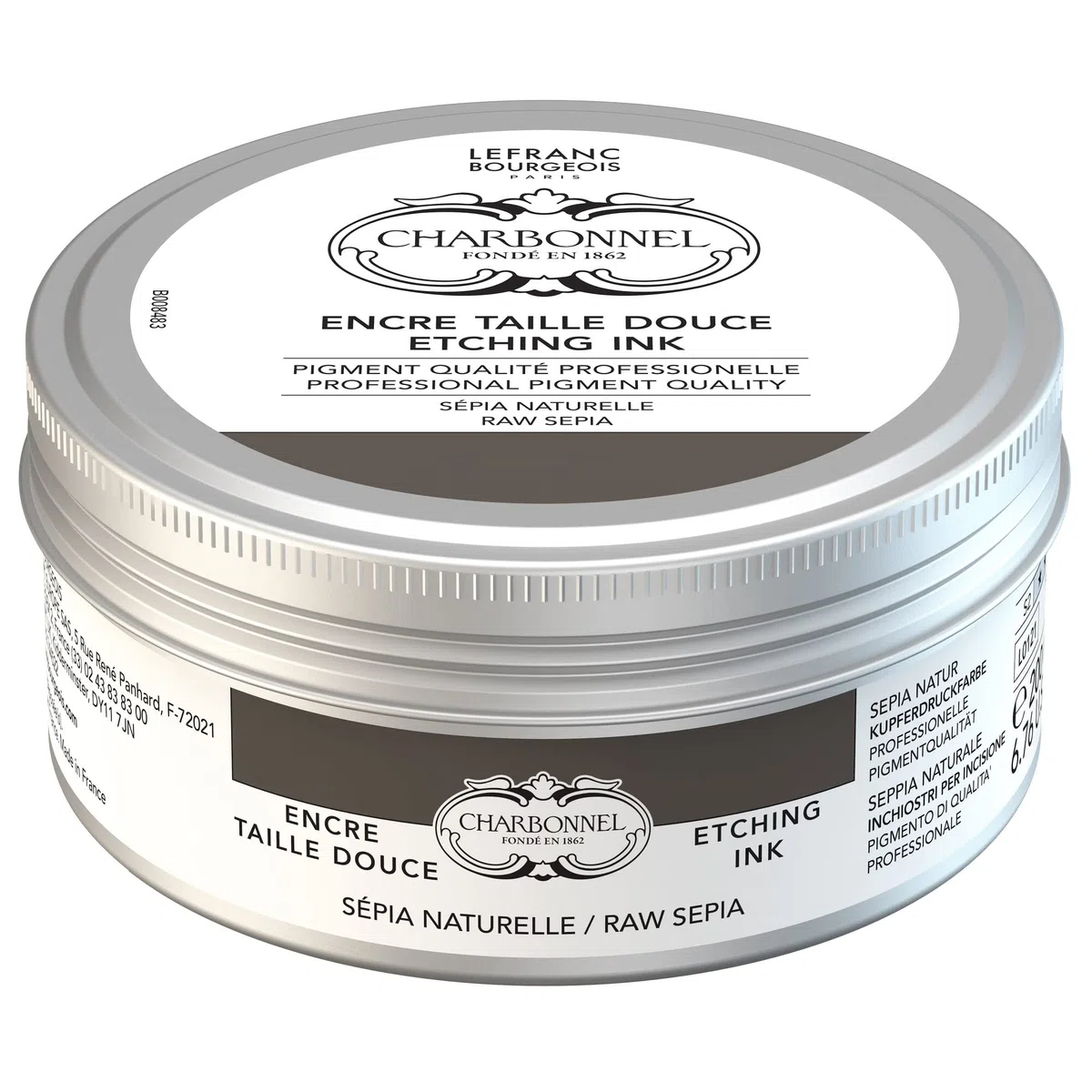 Lefranc Bourgeois Charbonnel Professional - Inchiostro tradizionale per incisione, 200 ml, seppia grezza
