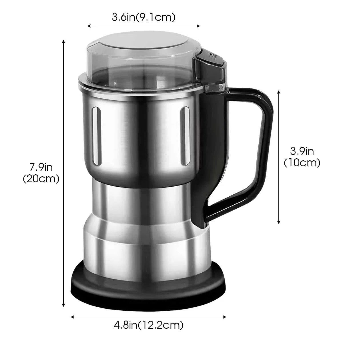Macinacaffè Elettrico LULUWA, 200W Coffee Grinder, 500ml Macina Chicchi di Caffè in Acciaio Inossidabile per Macinare Caffè Spezie Noci Pepe e Zucchero