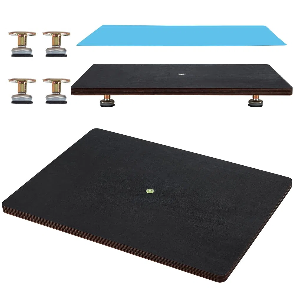 BENECREAT Pannello Livellante In Resina, Tavolo di Livellamento In Resina Acrilica Regolabile Da 400x300mm con Tappetino In Silicone per Stampi Waves Epoxy