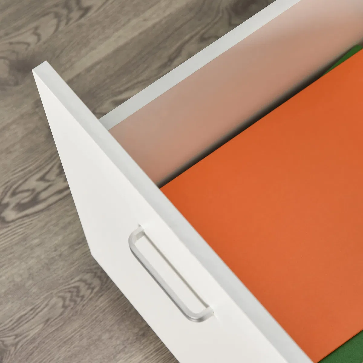 Vinsetto Cassettiera Ufficio con 2 Cassetti e 5 Ruote, Schedario da Ufficio in Legno con Serratura Porta Documenti Cartelle, Ideale per Soggiorno, Studio, 40x49x58 cm, Bianco
