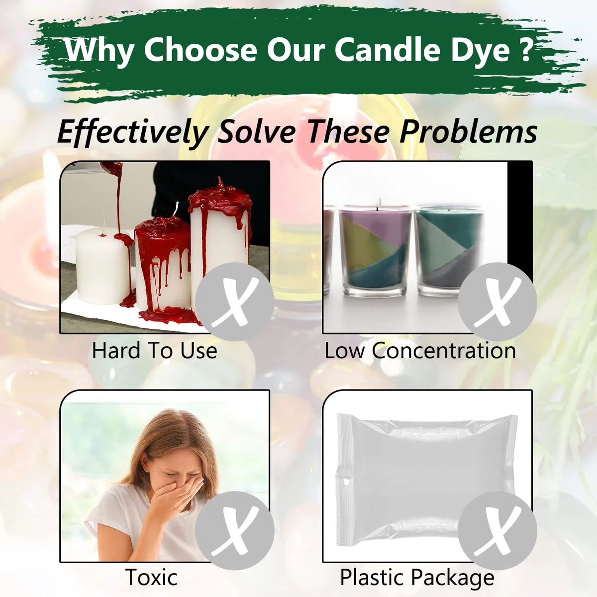 Colorante Liquido Candela - 22 Colori Colorante Cera Gomito a base di olio per la Fabbricazione di Candele, Kit Pigmento Candela Concentrata per Cera di soia, Cera d'api, Cera Gel