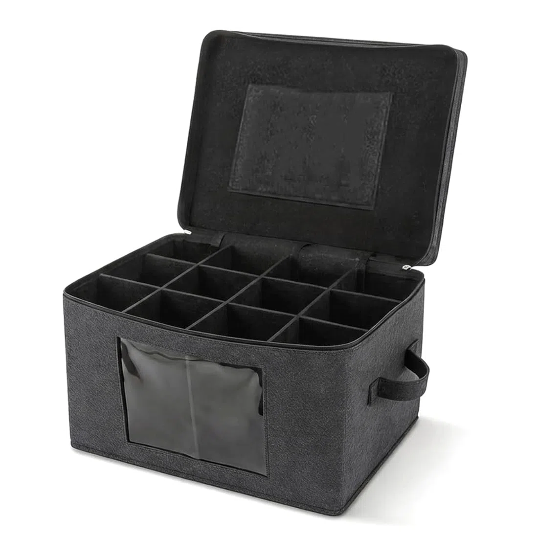 Scatola Porta Bicchieri da Vino con Coperchio, Contenitore Rigido per Bicchieri con 12 Divisori, Scatola per Imballaggio di Bicchieri.
