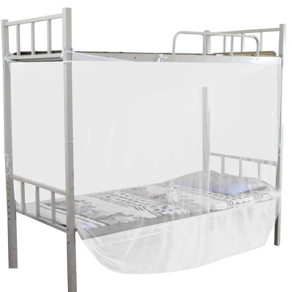 Zanzariera, Zanzariera per Letto a Baldacchino Angolare a 4 Posti Letto per Dormitorio per Studenti. Zanzariera Bianca a Doppia Rete(95x195x150cm)