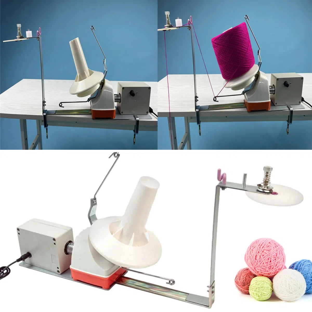 Bigodino Elettrico Per Lana, Avvolgitore Elettrico A Basso Rumore 150 G/500 G Capacità Di Avvolgimento Regolabile Velocità Regolabile Bobinbinbinbin Winder Per Filo Metallico Filo Di Nylon