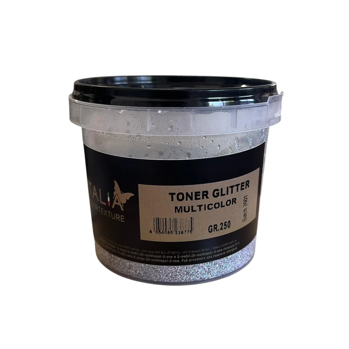 Glitter in Emulsione per Pittura colore Multicolor 250 gr – Effetto Brillante per Pareti, Soffitti e Decorazioni | Facile da Usare con Pitture Murali a Base Acqua | Finitura Lavabile e Luccicante