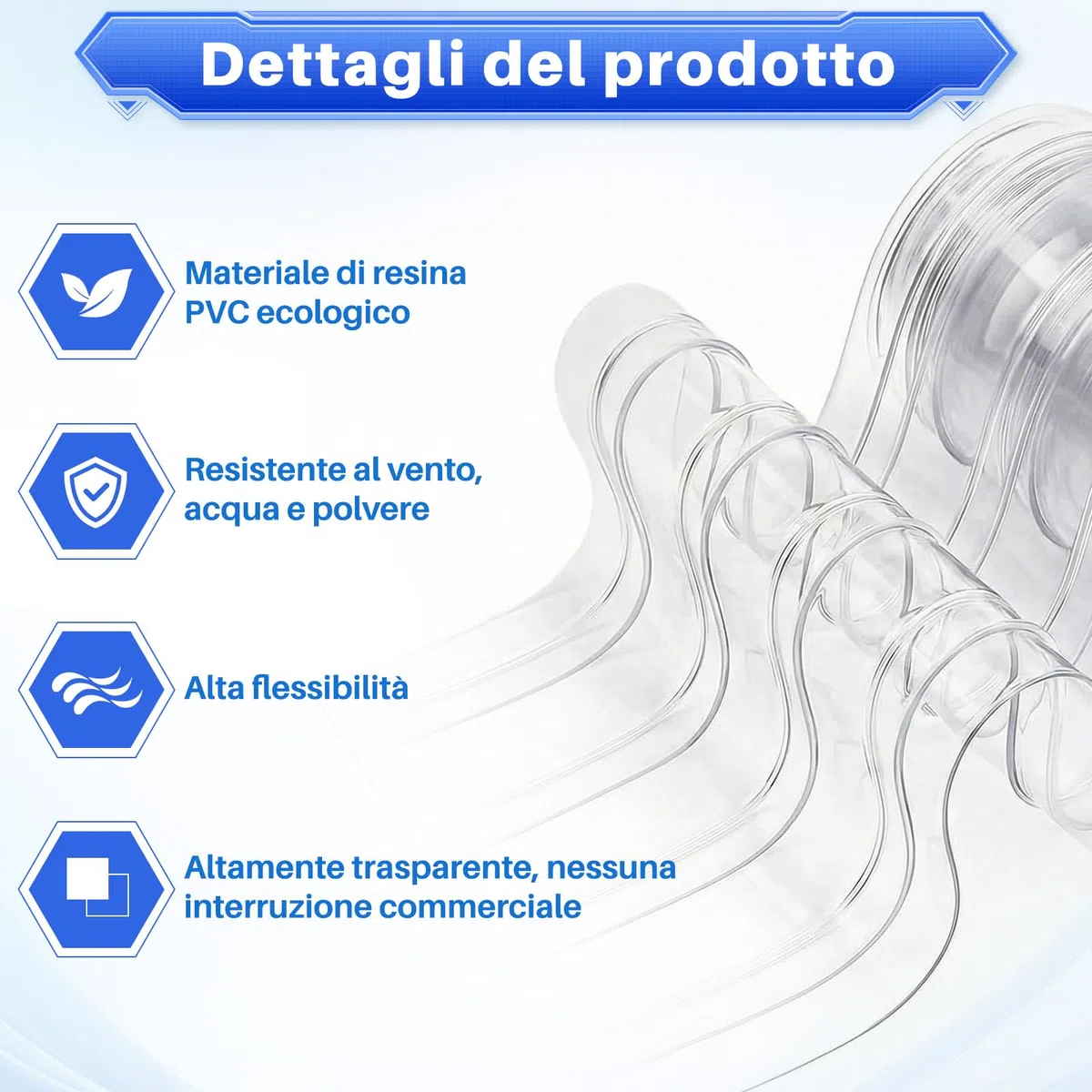 SHANNA Porte a Persiana 100 * 225cm Tenda Porta Trasparente Tenda a Strisce in PVC, Tenda AntifreddoResistente Alle iIntemperie Termica Isolante Freddo Chiusura per Magazzini, Garage e Supermercati