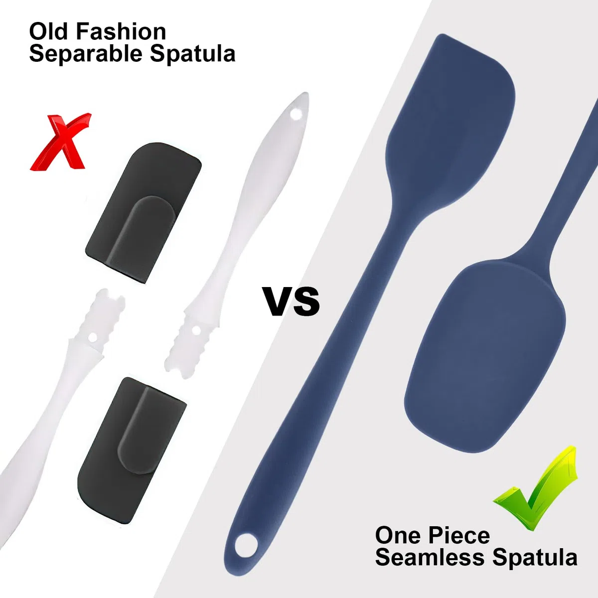 6 Pezzi Spatole in Silicone, Spatole per Dolci, Cucina in Silicone Spatola da Resistente al Calore fino a 230 ºC Antiaderent Set per Cuocere e Cucinare, Blu