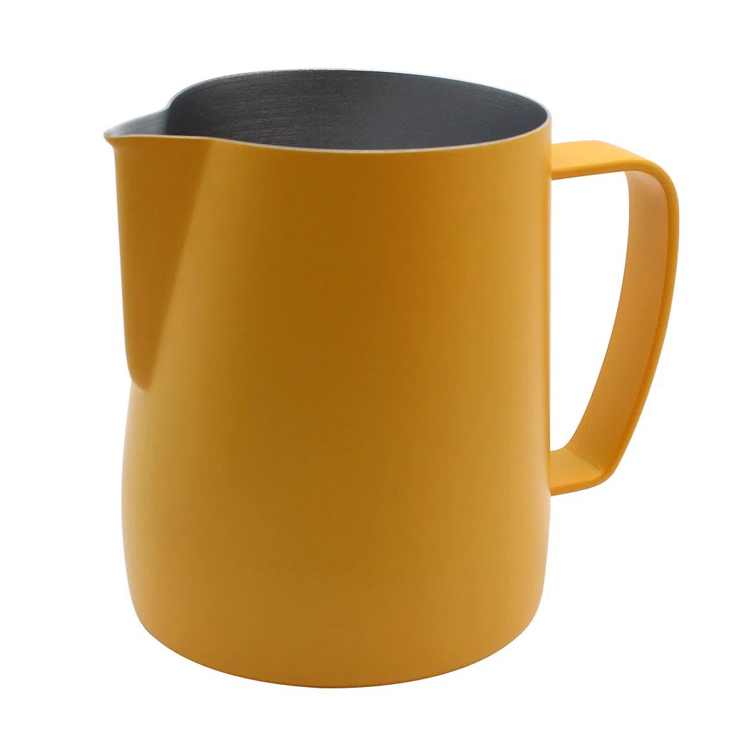 Brocca fumante caraffa in acciaio inossidabile adatta per caffè e schiuma di latte 350 ml giallo