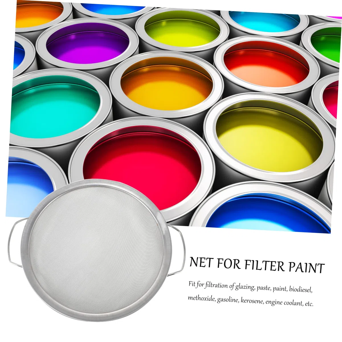 Filtro e Supporto per Secchio Spray in Acciaio Inossidabile per Vernice Argento per Filtrare Vernice Rete Fine per Pittura a Lattice