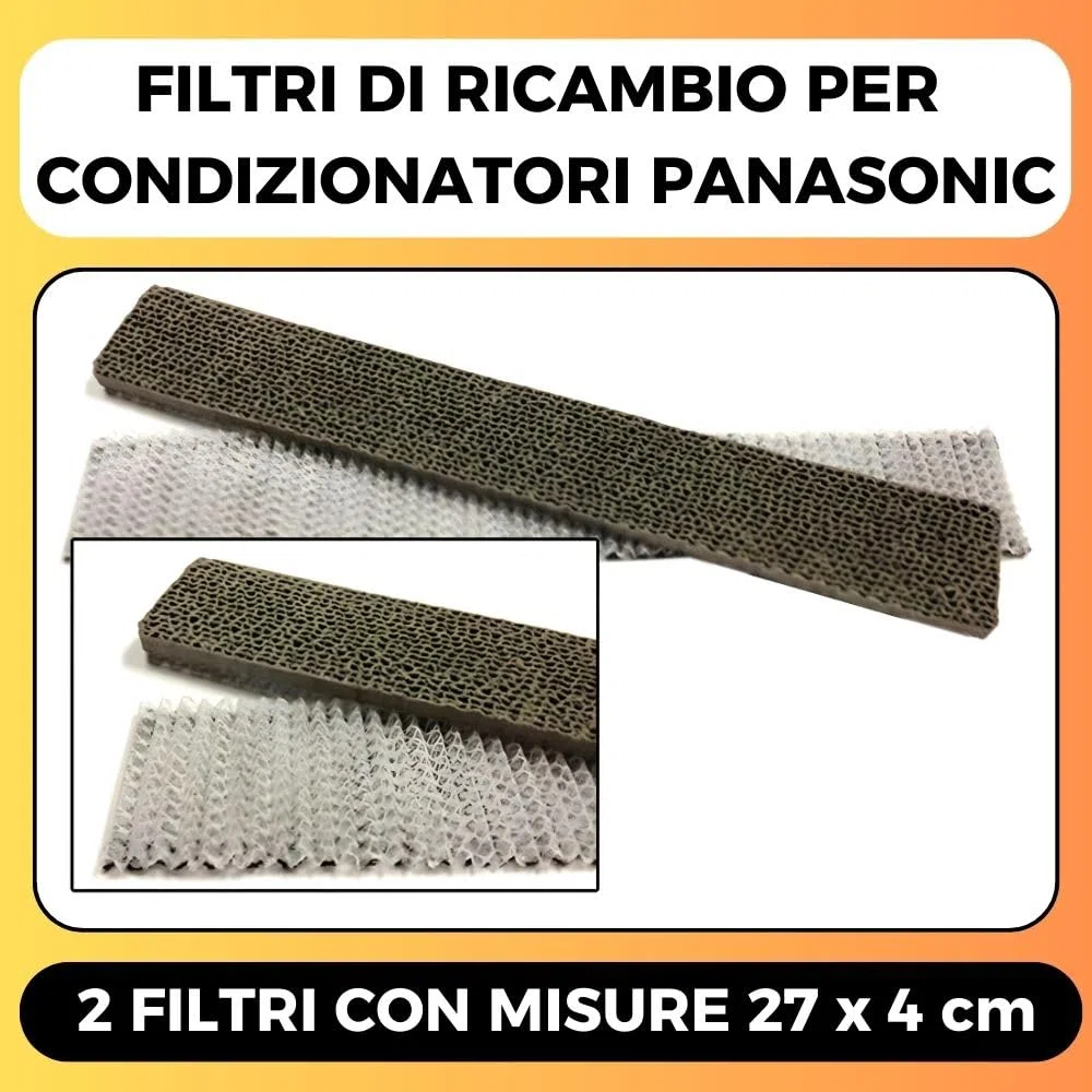 2 Filtri Condizionatore (270x40mm) Filtro Aria Condizionata, Sostitutivo per Filtri PANASONIC, Ricambi Climatizzatore, Condizionatori: PANASONIC CS (PE E XE W V) 7 9 12 CKE CKP DE LUXE