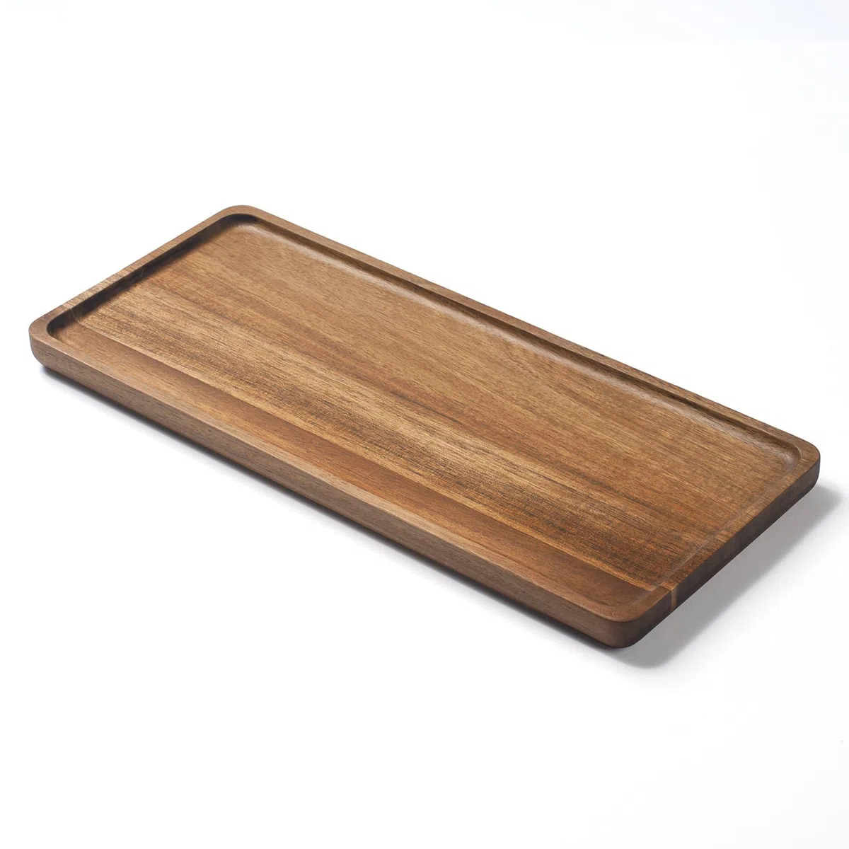 Vassoio da Bagno in Legno di Acacia, Vassoio da Toeletta in Legno, Vassoio Decorativo Rettangolare per Bagno (35 x 15 x 2 cm)