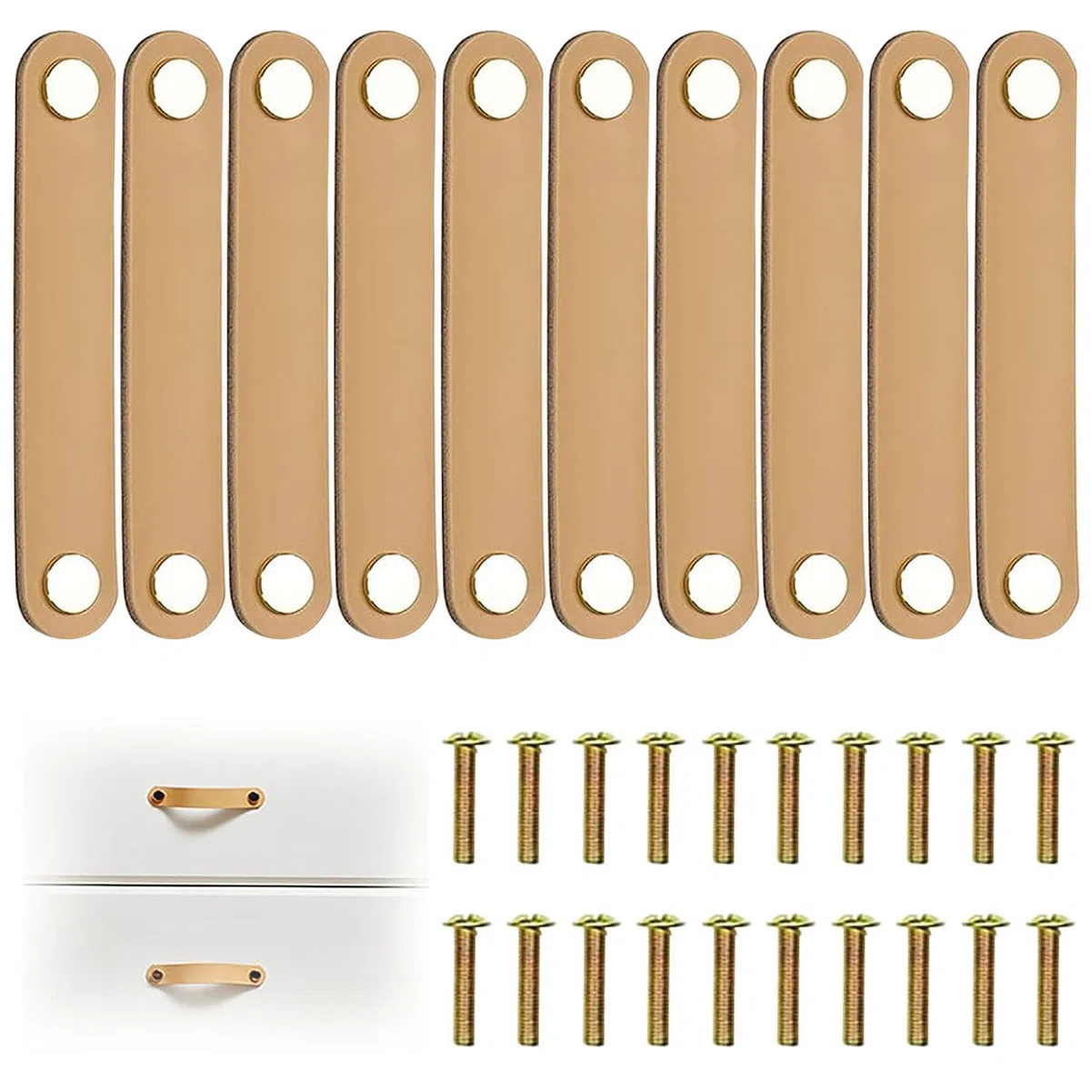 10 Pezzi Maniglie Per Mobili In Pelle, Manigliee Per Porte In Pelles, Mobili Con Maniglies In Pellee, Pomelli Per Mobili In Pelle Pu, Raffinati Accessori Per La Decorazione, Con Accessori a Vite