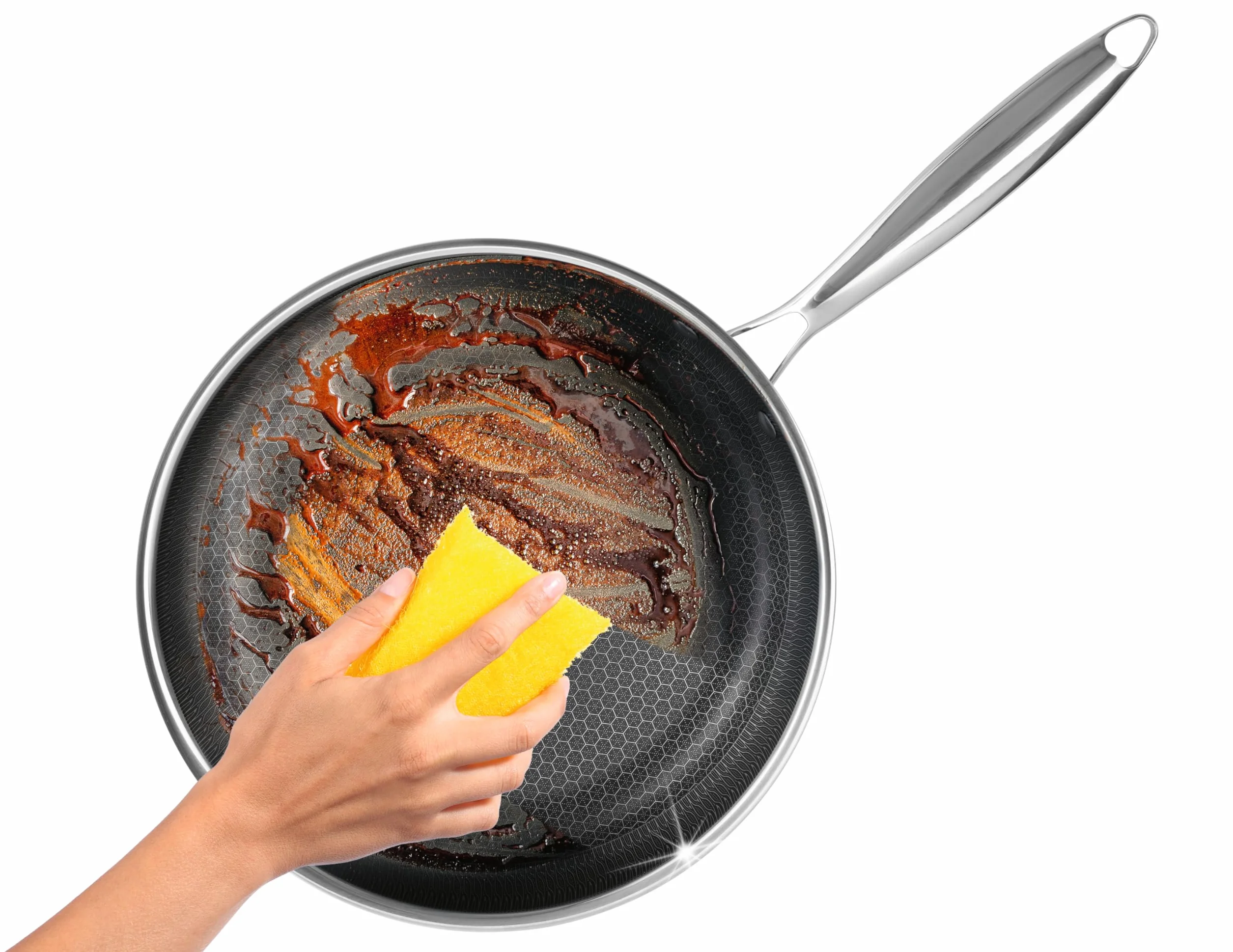 Kochwerk Rachs, padella con struttura a nido d'ape, diametro 24, padella in acciaio inox con rivestimento antiaderente e bordo alto, adatta per tutti i piani cottura, antigraffio e resistente al forno