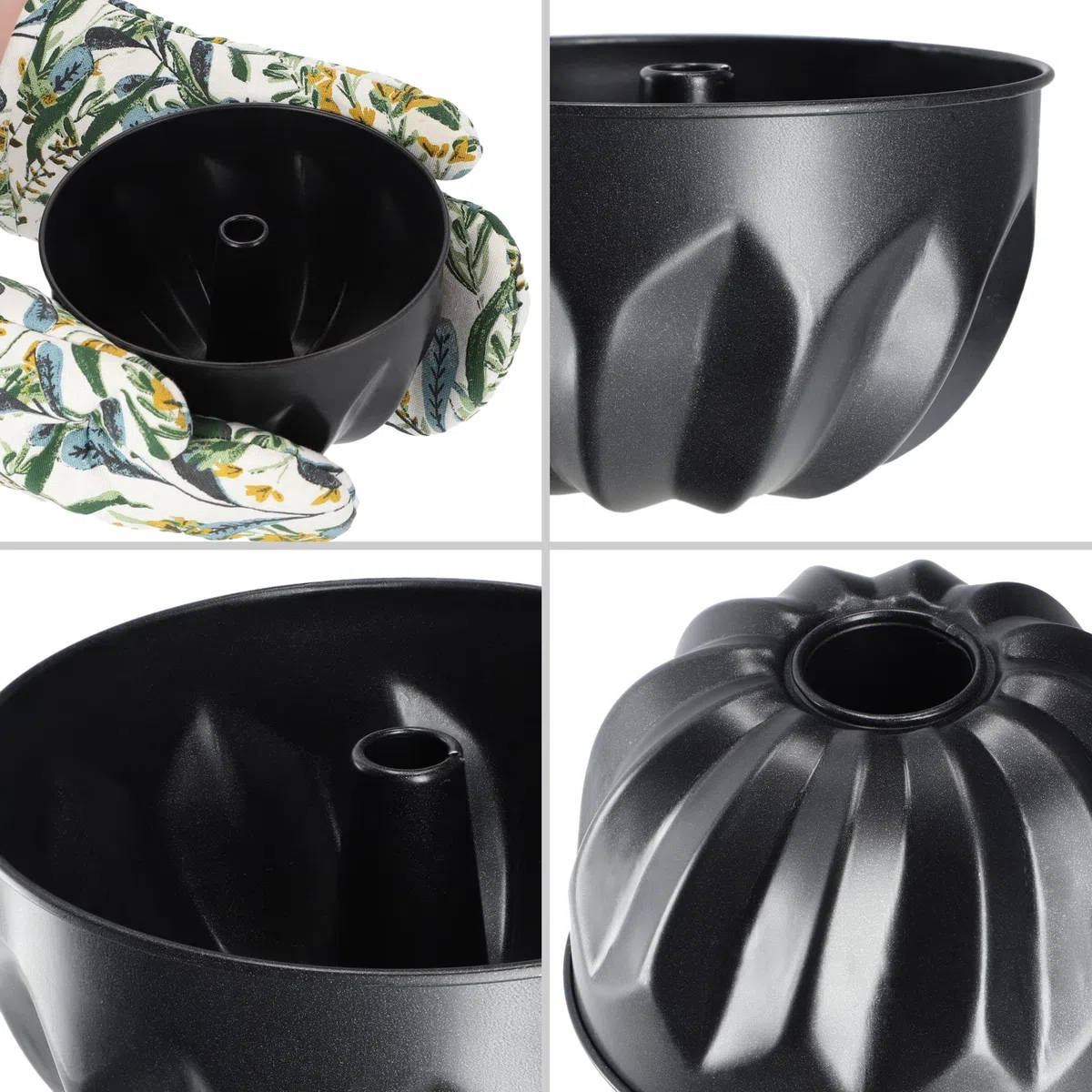 KADAX Stampo per ciambella, in lamiera con rivestimento antiaderente, in 2 diverse misure, forma rotonda, distribuzione uniforme del calore (diametro 16,5 cm con foro)
