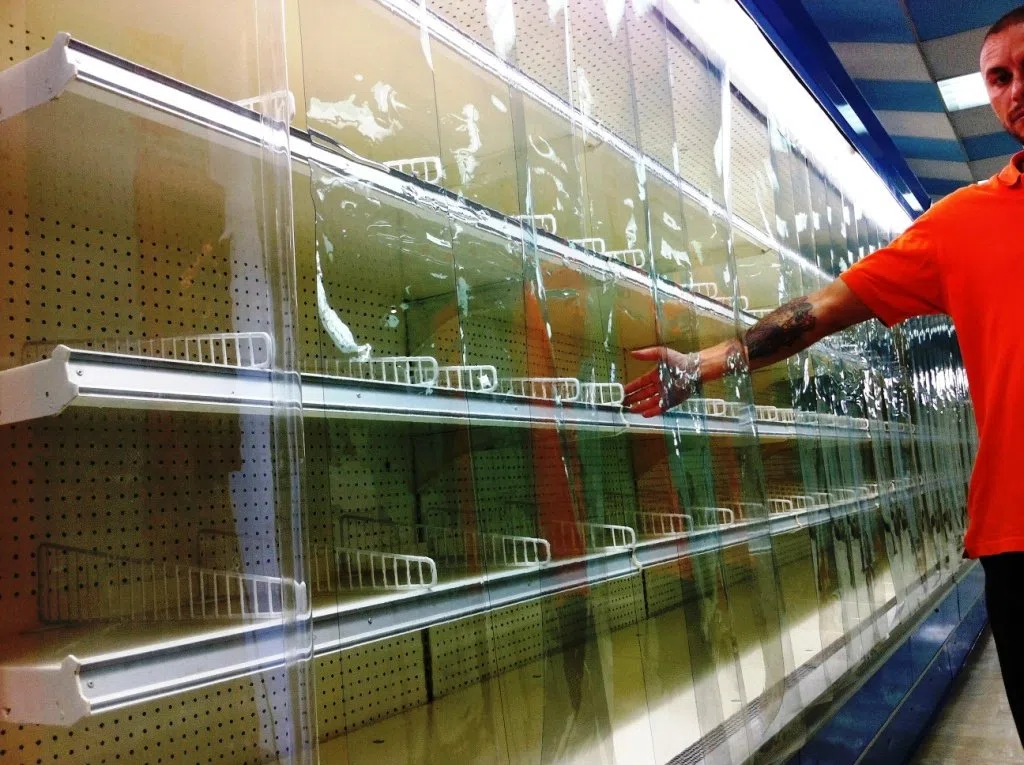 Tenda a Strisce PVC Crystal per banco murale frigo, Barriera termica. (L.207 x H.160)