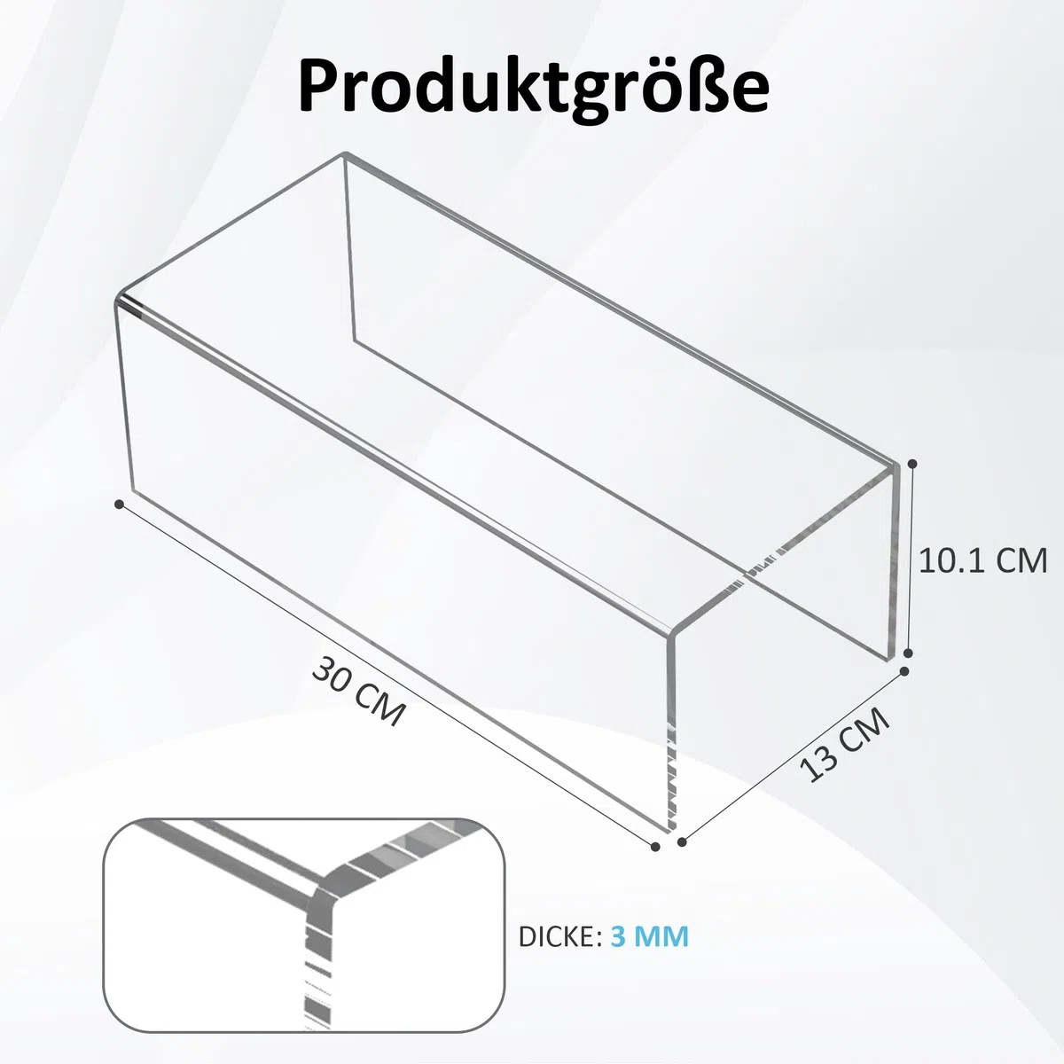 Sezanrpt Scaffale in acrilico Riser, 30 x 13 x 10 cm, confezione da 2, supporto acrilico trasparente per oggetti da collezione, Brand Store, Home Storage Organizer, 30 x 13 x 10 cm