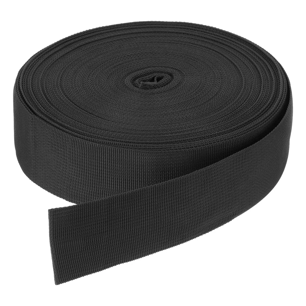 DMiotech 25 Iarde 22M x 50mm Larghezza, Cinghia Nylon, Cinghia Poliestere Piatta,Reggette per Zaini Artigianali Fai da Te, Cucito, Riparazione Attrezzature Esterni, Nero