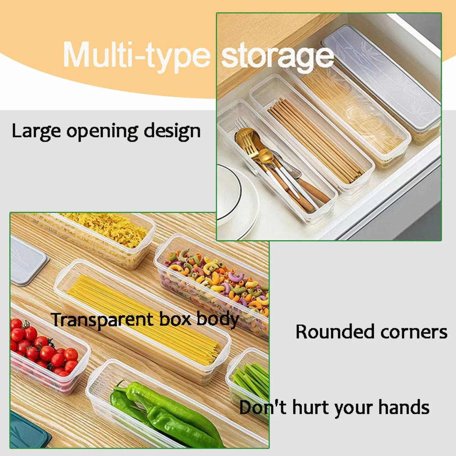 3 Pezzi Contenitori Per Pasta Conservazione Degli Spaghetti Scatola Per Spaghetti Plastica Pasta Contenitore Convient Pour Stocker Des Nouilles, Des Épices Et Des Céréales(Verde, grigio, trasparente)
