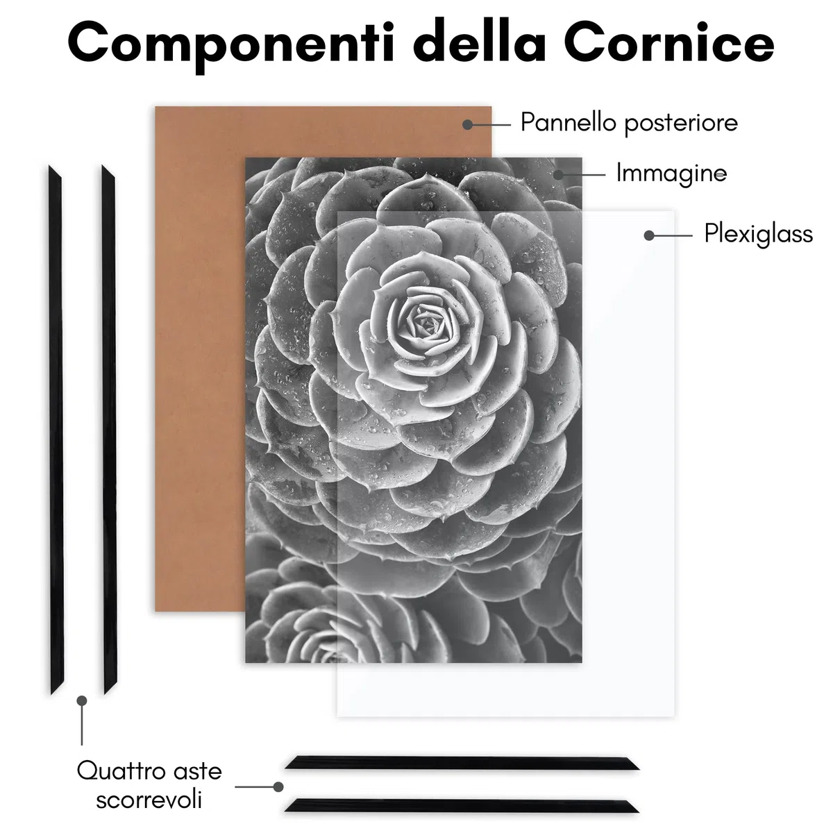 Americanflat Cornice 30x45 cm Nere - Set di 3 Cornici 45x30 cm per Foto con Bordo Sottile Nero e Pannello Protettivo in Plastica - con Ganci Integrati sul Retro per Appenderle