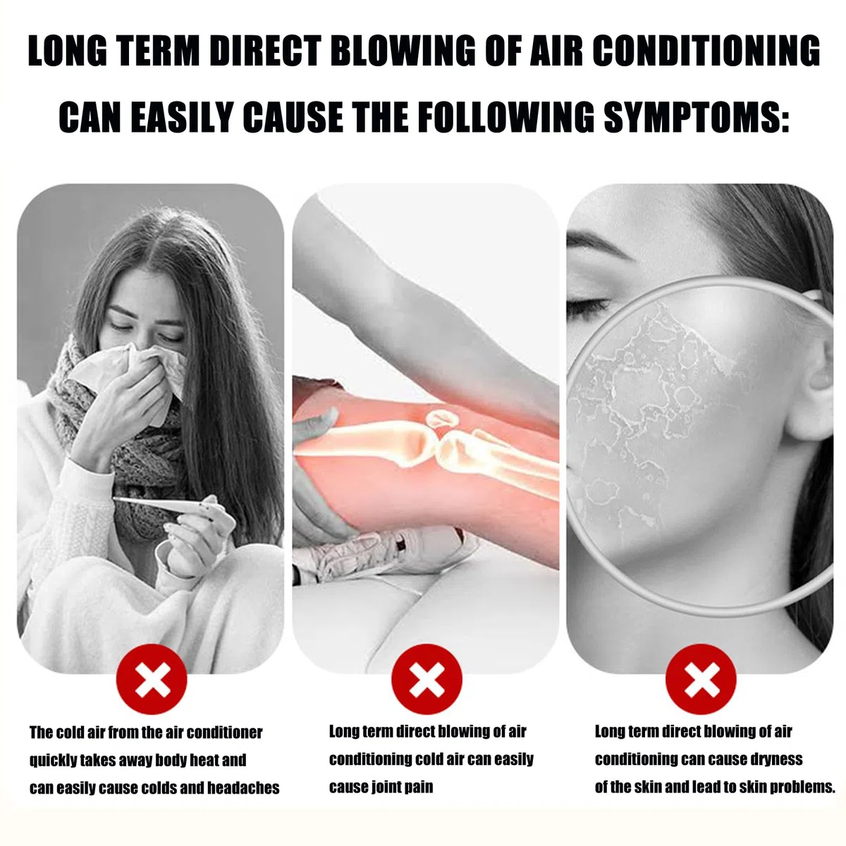 Deflettore per condizionatore, Anti Diretto Blowing condizionatore d' Aria Shield Cold condizionatore d' Aria deflettore. (Bianco)