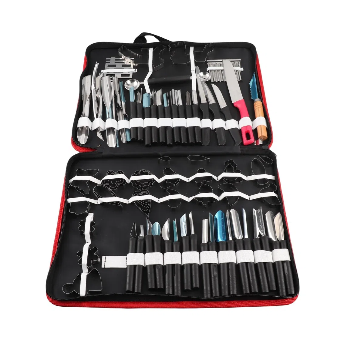 80pezzi Set di Strumenti per Intaglio Culinario, Kit di Coltelli da Intaglio per Guarnire/Tagliare/Sbucciatura Utensili, con Sacchetto di Stoccaggio, per Guarnizioni per Frutta e