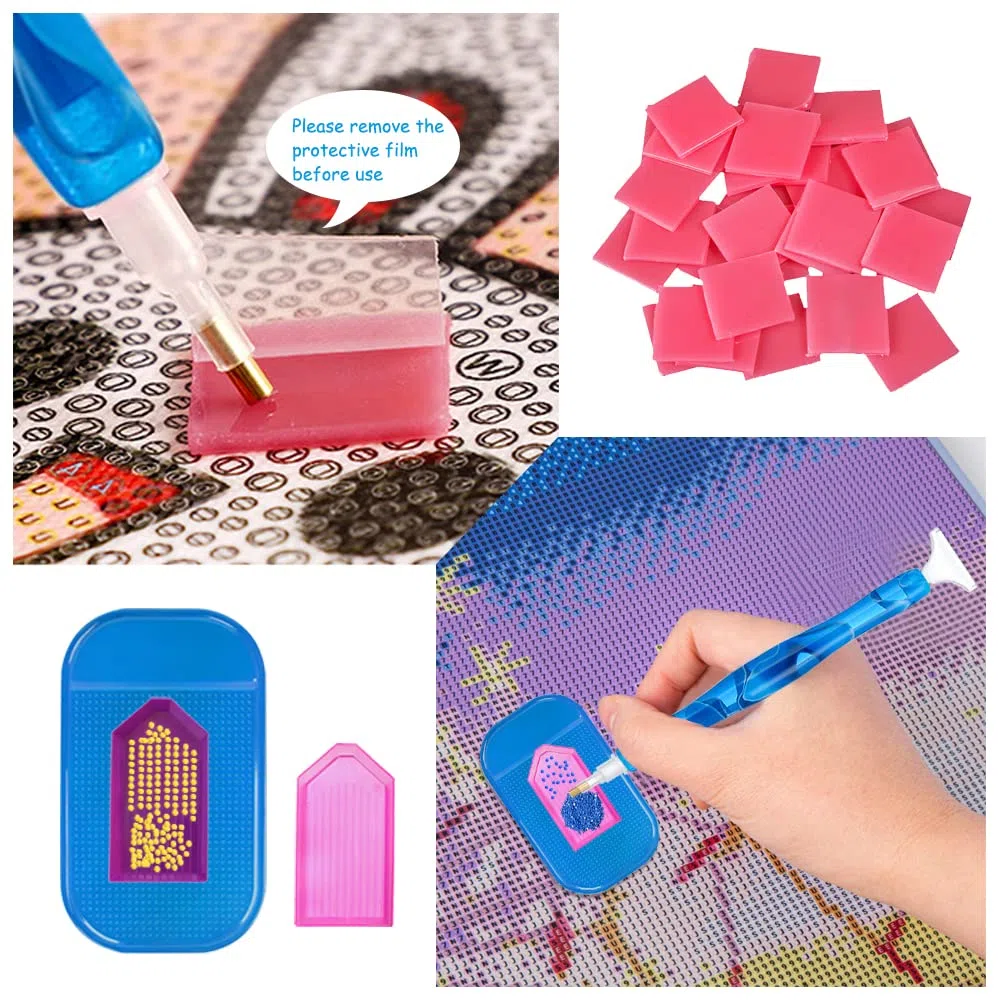 SENHAI Kit di 45 penne per pittura a diamante, punte in acciaio inox e plastica, accessori per pittura fai da te