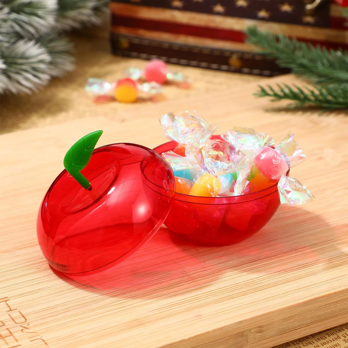 Toyvian Apple Container, 12 pezzi, 7. 5x7. 5x7. 5cm, a forma di mela, caramelle a forma di mela, contenitore di caramelle di Natale, ora bianco forniture per feste, forniture discendenti