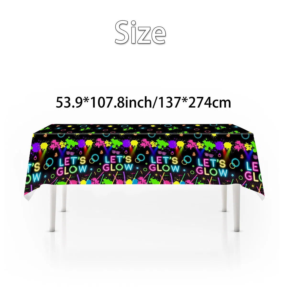 51 Pezzi Decorazioni Festa Neon, Set Tavola Fluo, Piatti Carta Fluorescenti, Glow Bicchieri, Tovaglioli, Forniture Tavola Festa per Bambini e Ragazzi