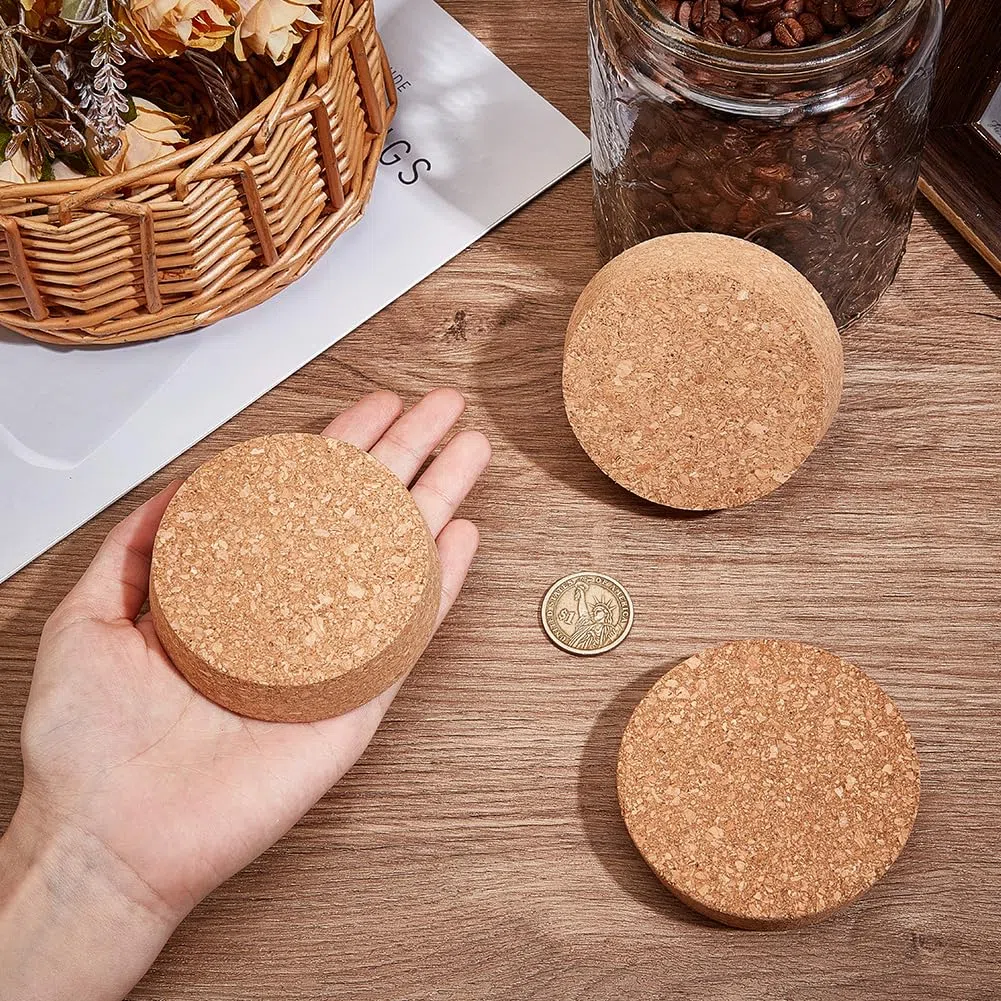 OLYCRAFT 4pz Grandi Tappi di Sughero 77-90mmTappi di Sughero per Bottiglie Tappo di Sugheri Conici Tappo di Sugheri Coperchi in Legno per Cucina Bomboniere per Conserve